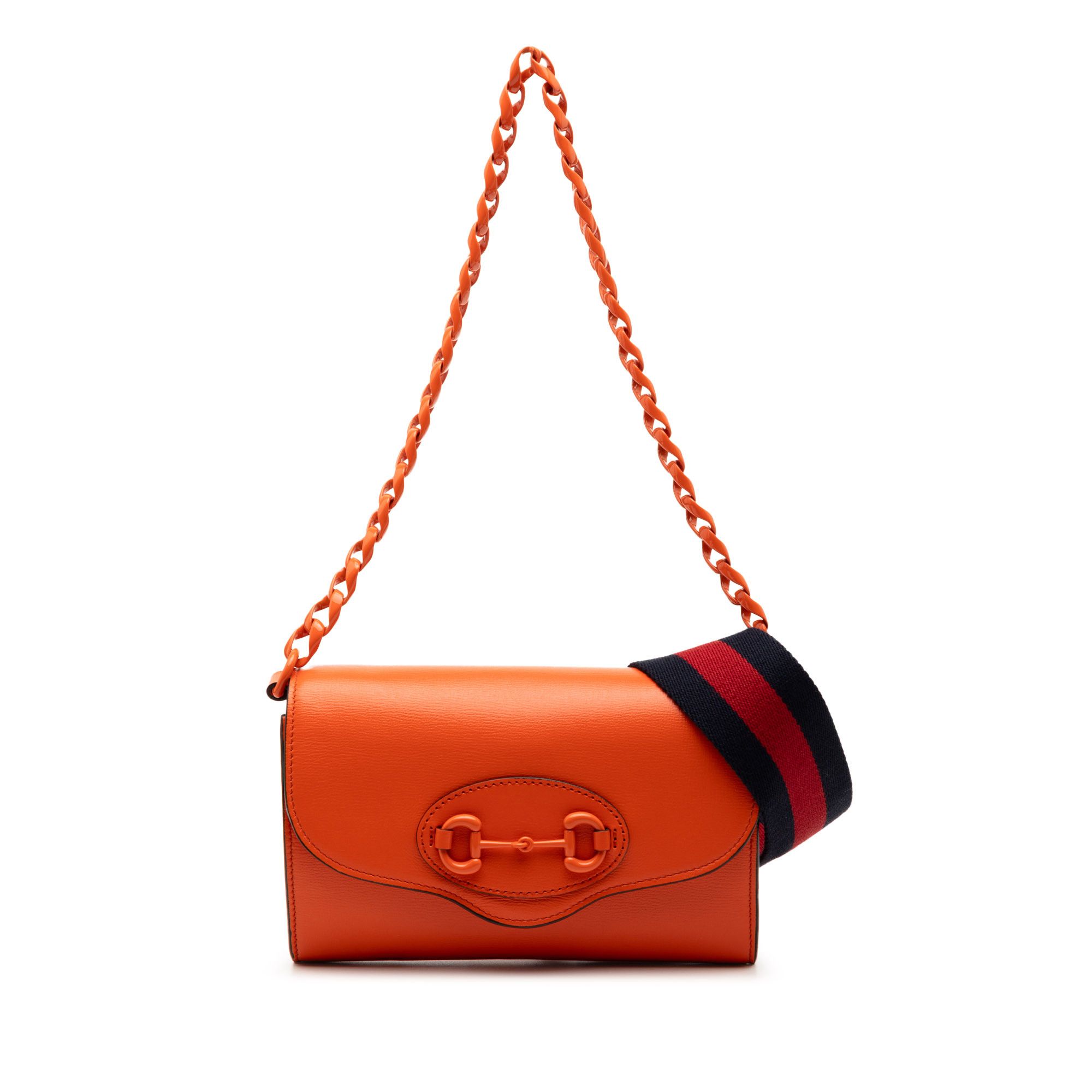 Gucci Gucci Mini Leather Horsebit 1955 Web Crossbody Size ONE SIZE - 1 Thumbnail