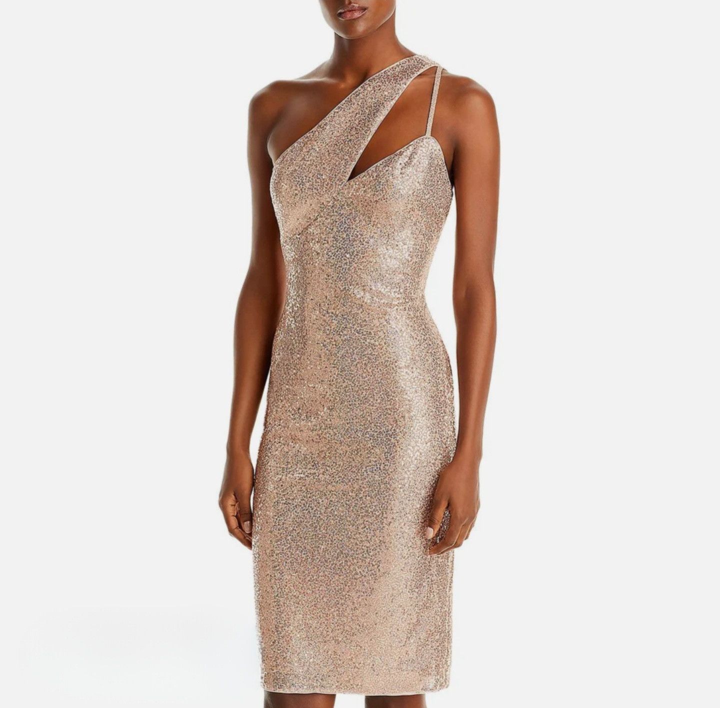 AQUA Aqua Sequined Mini Cocktail/Party Dress in Copper Size L / US 10 / IT 46 - 1 Thumbnail