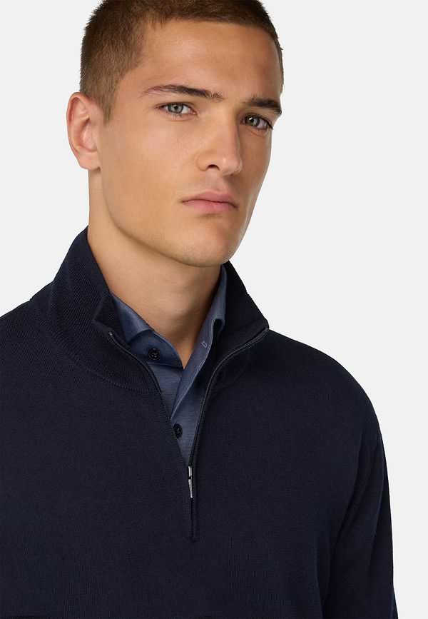 Ashworth VINTAGE Ashworth Merino Wool Half Zip Jumper Men’s Navy Blue Size US L / EU 52-54 / 3 - 10 Thumbnail