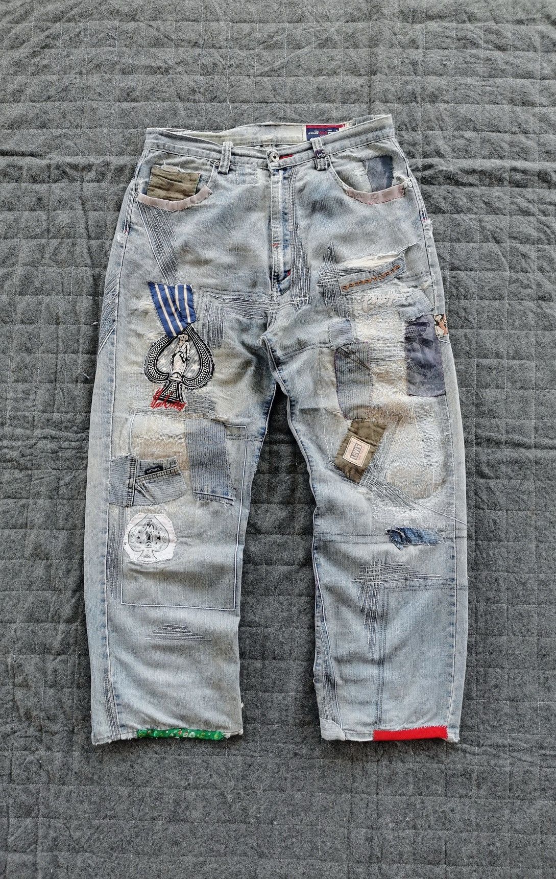 image of Phat Farm Crazy Ugly Patchwork Distressed in Denim, Men's (Size 34)