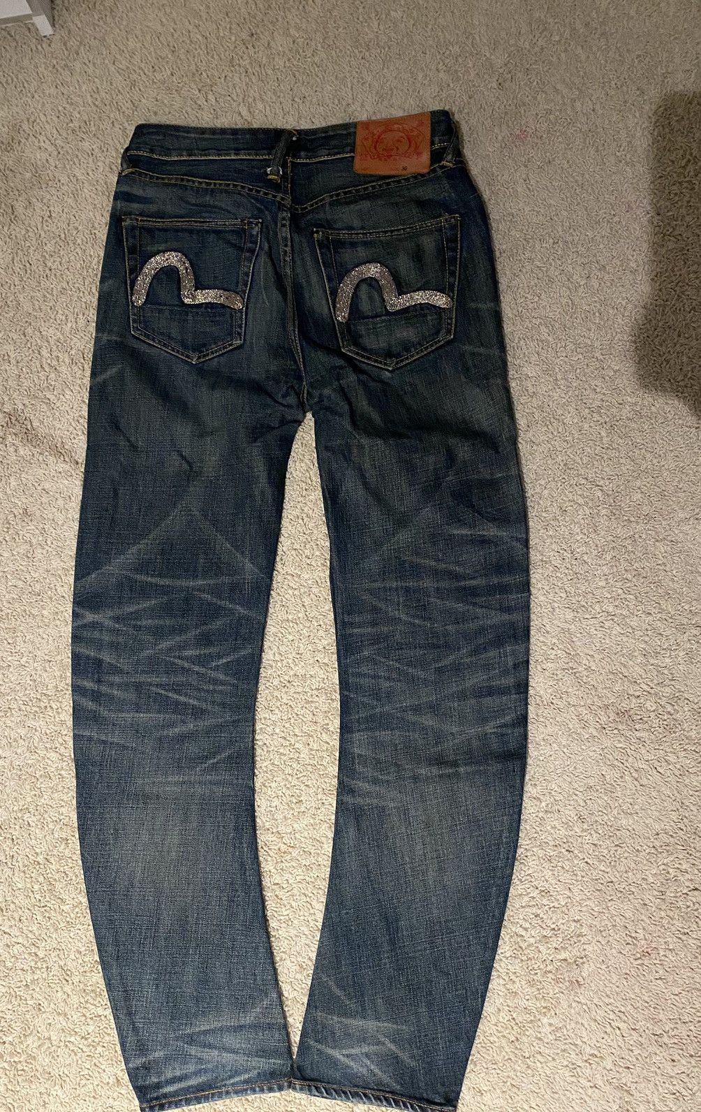 Image of Bow Legged Evisu Jeans in Navy, Men's (Size 30)