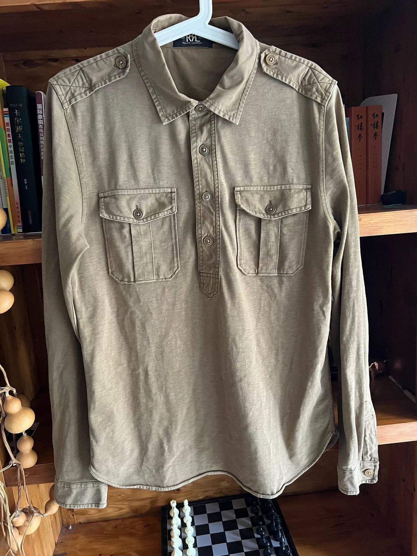 RRL Ralph Lauren RRL Khaki Military Pullover Shirt Jacket Size US XXS / EU 40 - 2 Thumbnail
