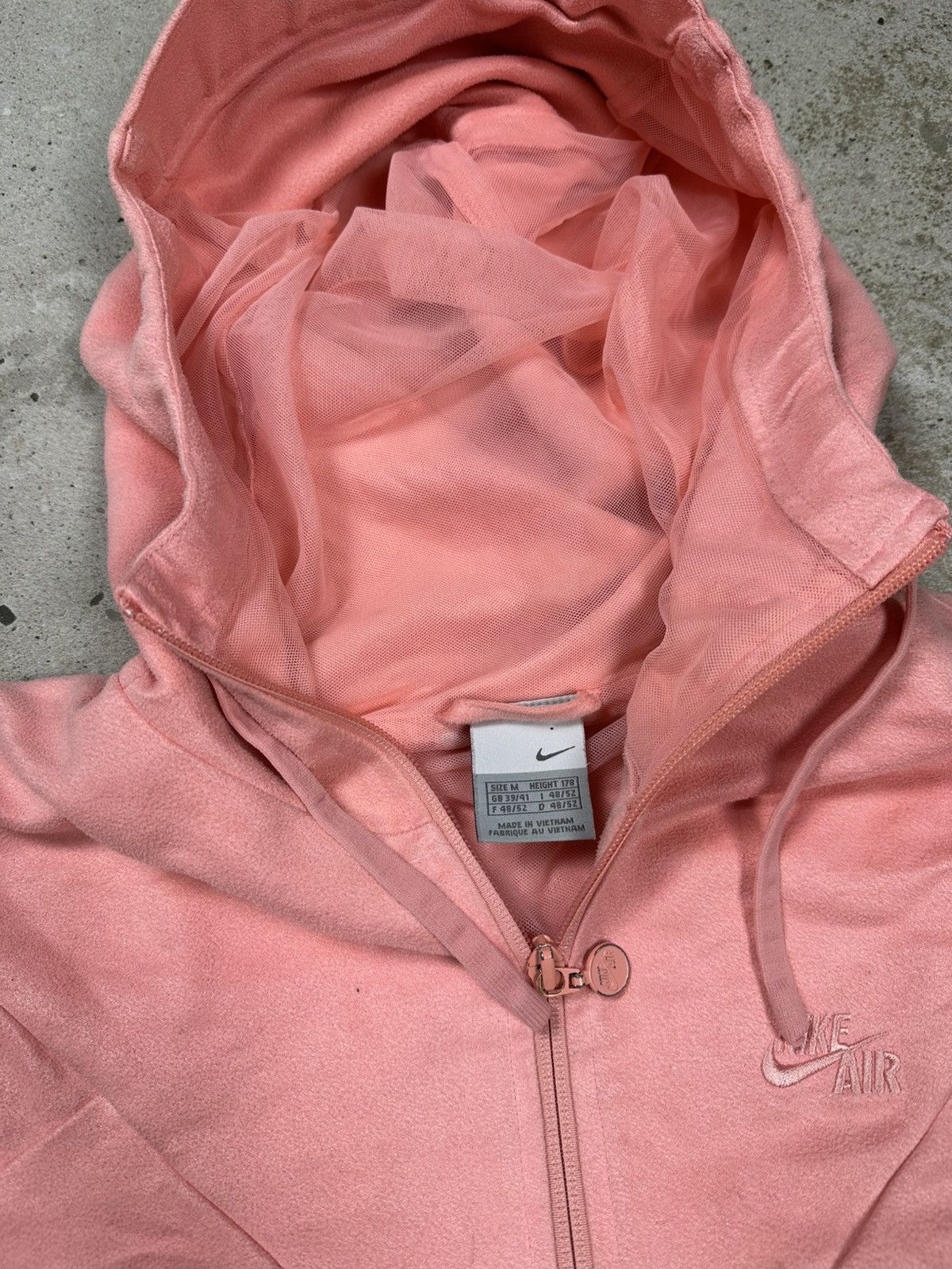 Nike × Vintage Vintage Y2K Nike Air Baby Pink Zip Hoodie Swoosh Size US S / EU 44-46 / 1 - 10 Thumbnail