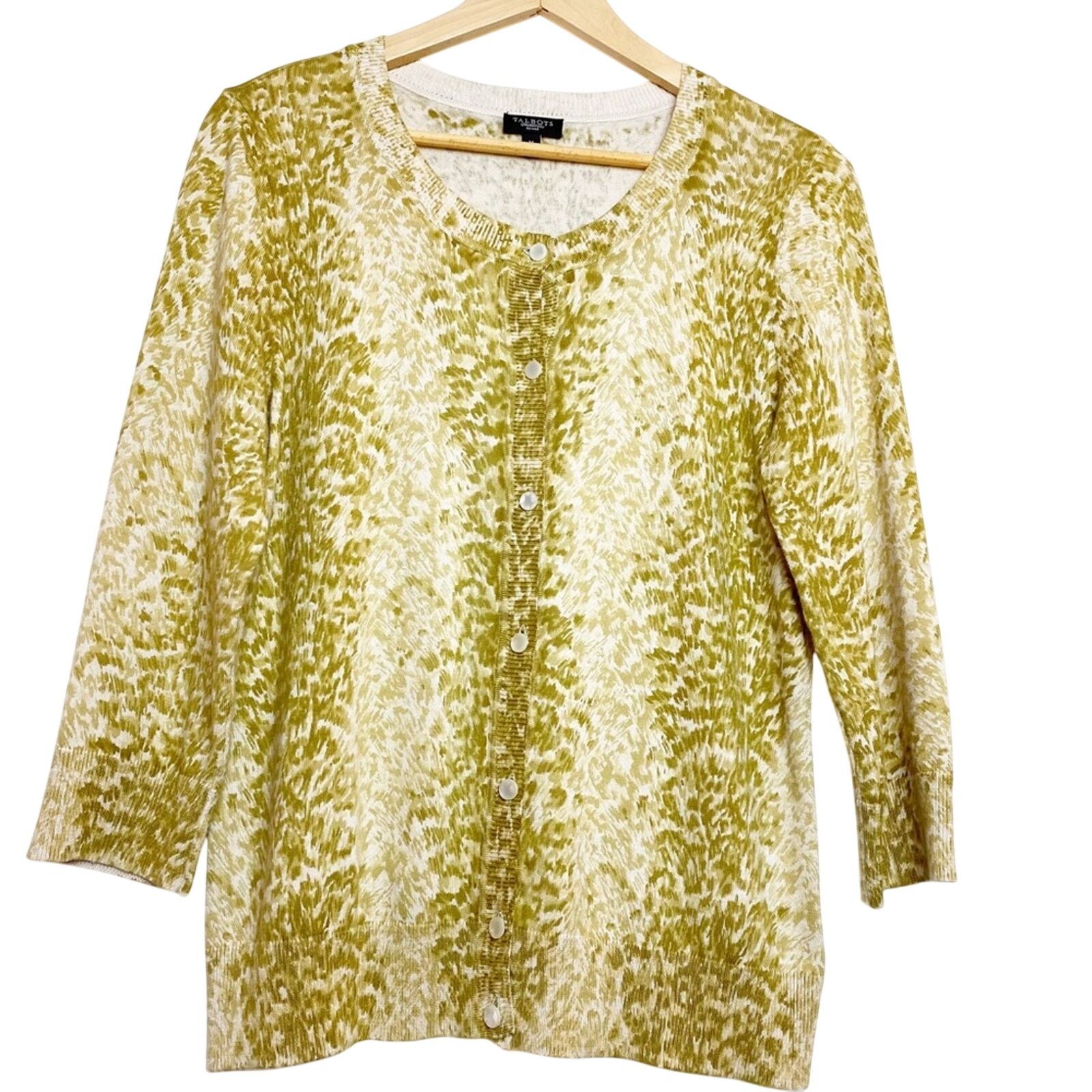 Talbots Talbots Mustard Animal Print Cardi Womens Size Medium Petite Size M / US 6-8 / IT 42-44 - 1 Thumbnail