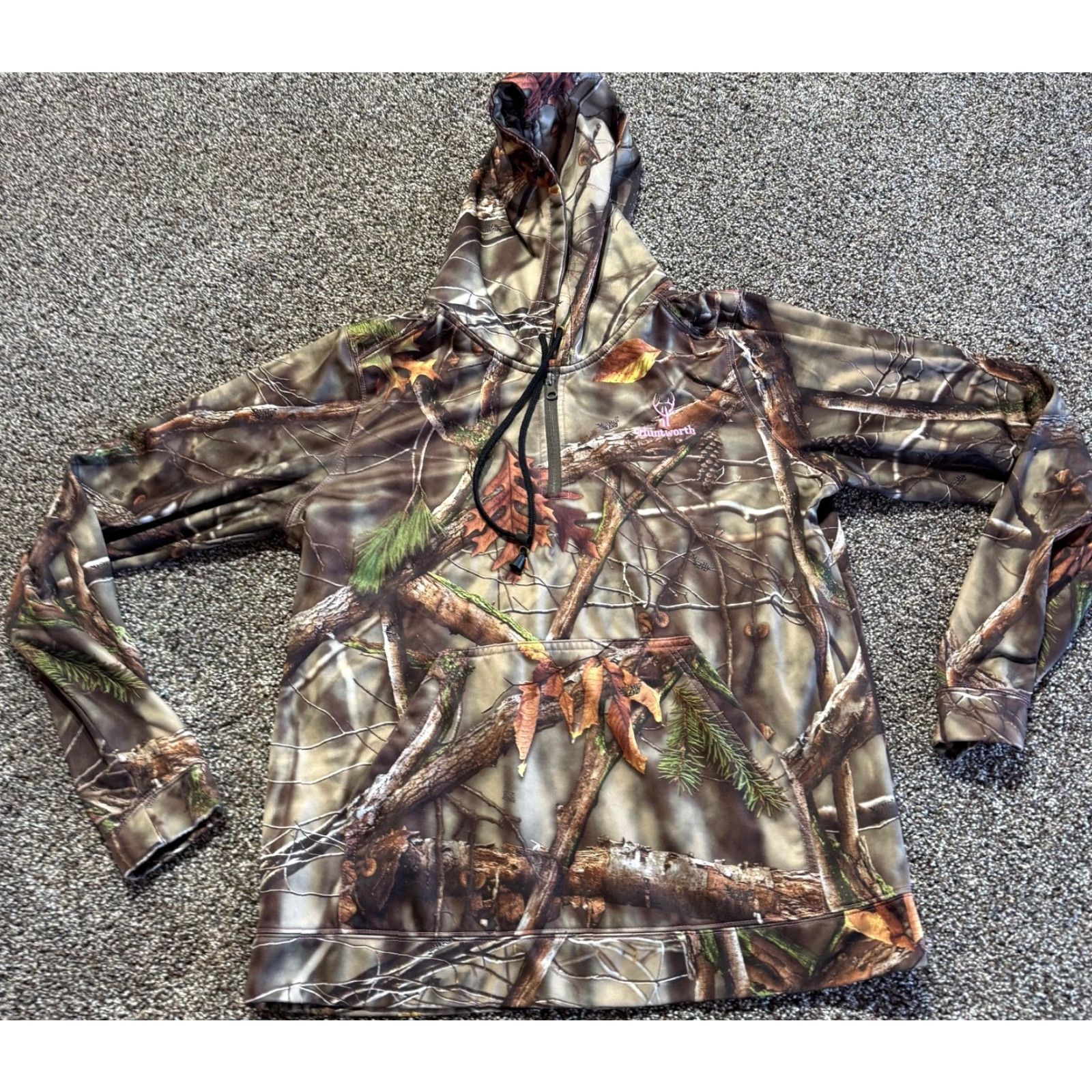 Vintage Huntworth Camo Womens Hoodie Pullover XL Green Long Sleeve Crew Zip | Activewear | Hoodies | Women Size XL / US 12-14 / IT 48-50 - 2 Thumbnail