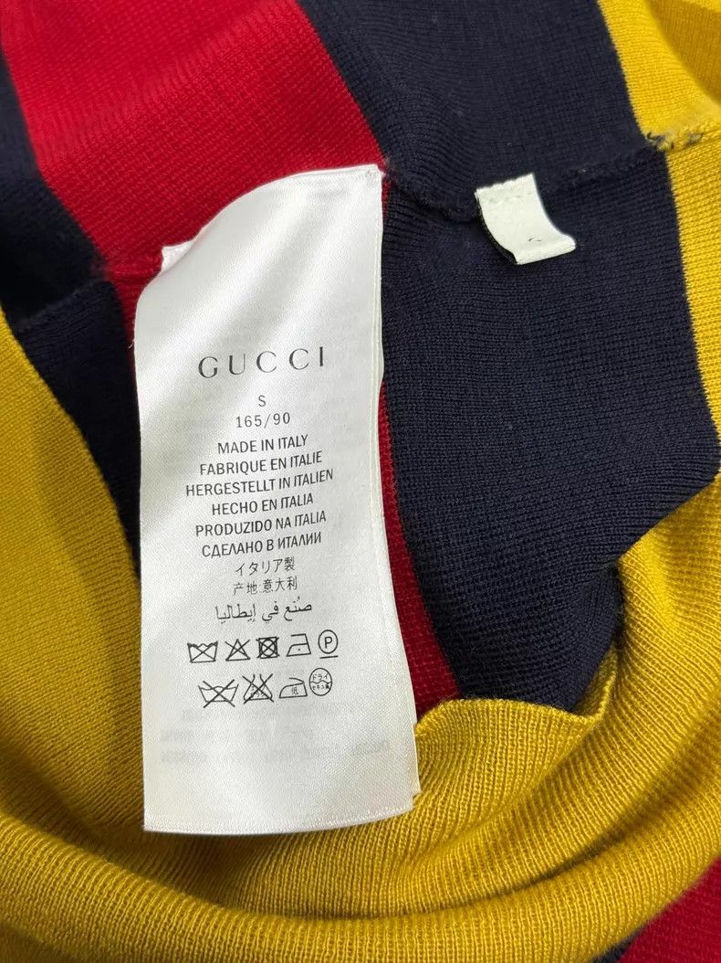 Gucci Gucci Yellow stitching striped wooden ear knitted short-sl Size S / US 4 / IT 40 - 5 Thumbnail