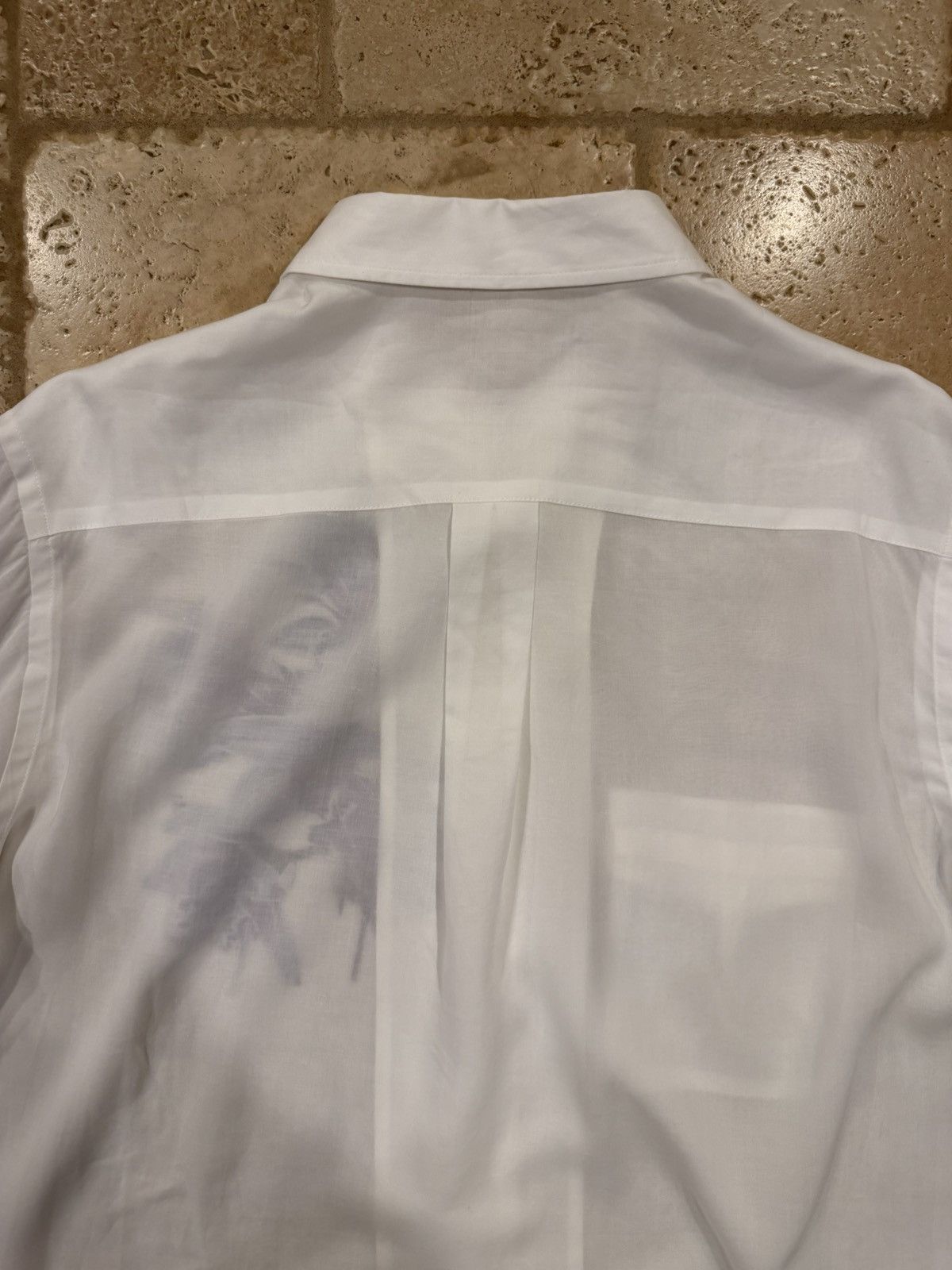 Yohji Yamamoto Yohji Yamamoto Blue Flower / Floral White Button Up Shirt Size US M / EU 48-50 / 2 - 12 Thumbnail