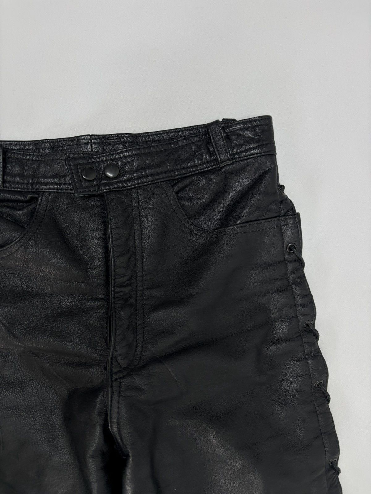 Hedi Slimane 🔥 Vintage Leather Pants 00s Italian Rock Noir Archive Grunge Size US 29 - 17 Thumbnail