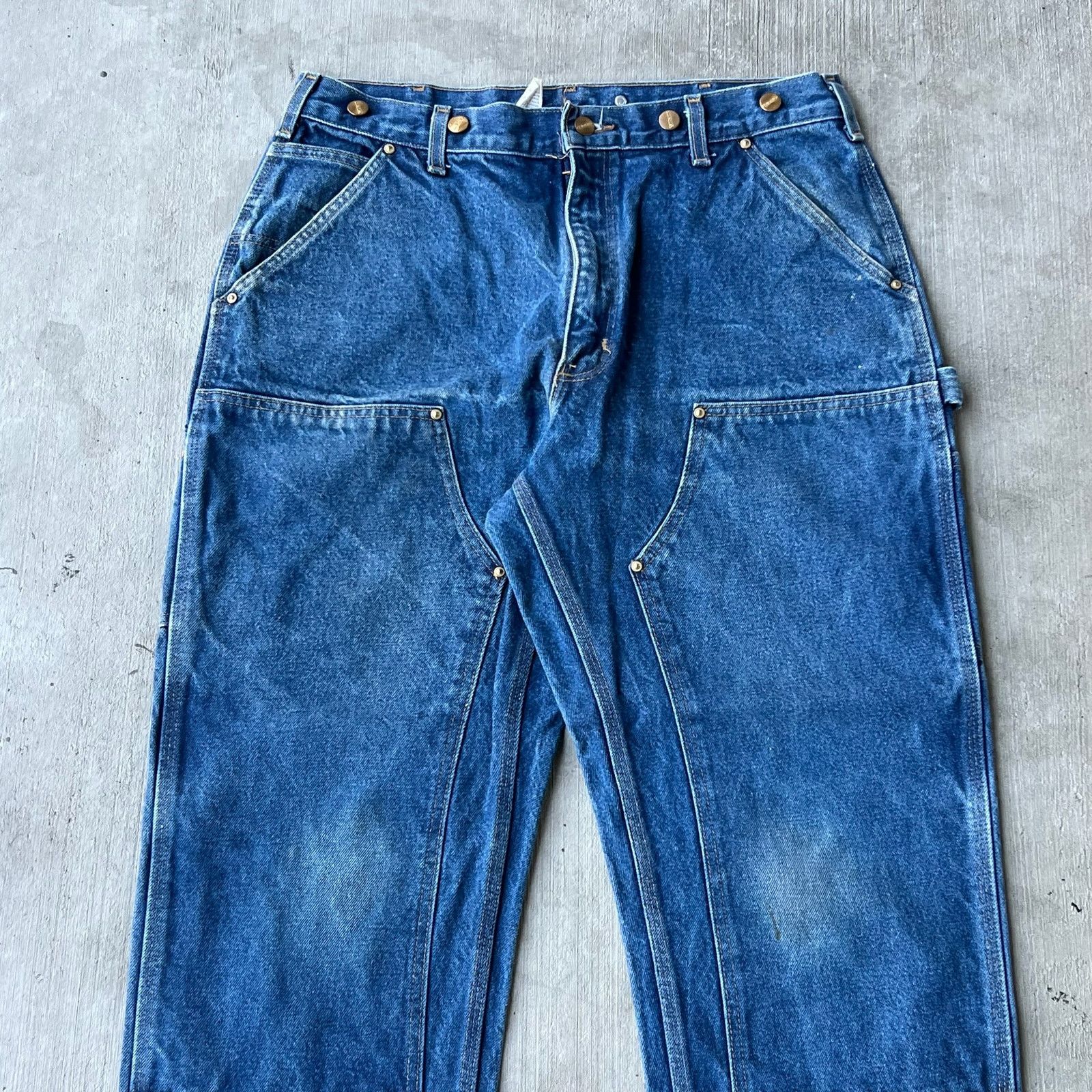 Carhartt × Vintage Carhartt denim blue jean double knee work carpenter pants Size US 34 / EU 50 - 2 Thumbnail