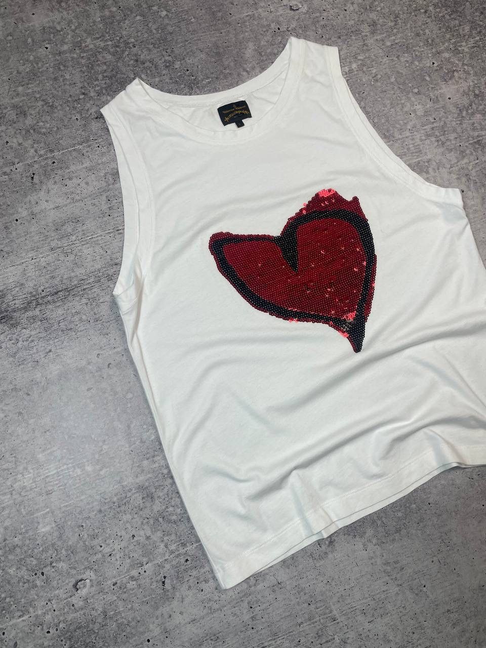 Vivienne Westwood Rare SS13 Vivienne Westwood Sparkling Heart Tank Top Y2K Size L / US 10 / IT 46 - 2 Thumbnail