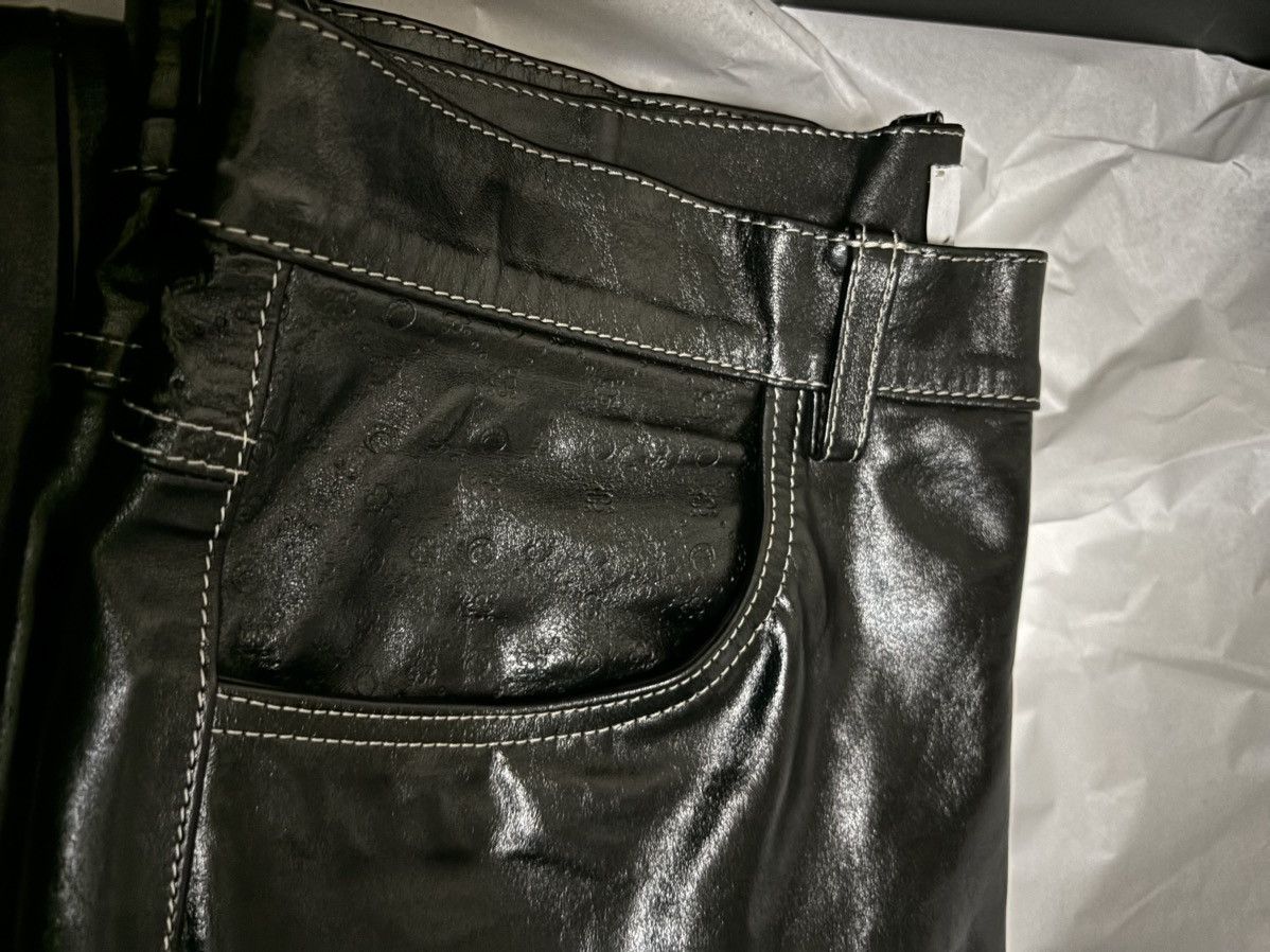 Marine Serre MARINE SERRE Moon leather wide leg pants Size US 32 / EU 48 - 20 Thumbnail