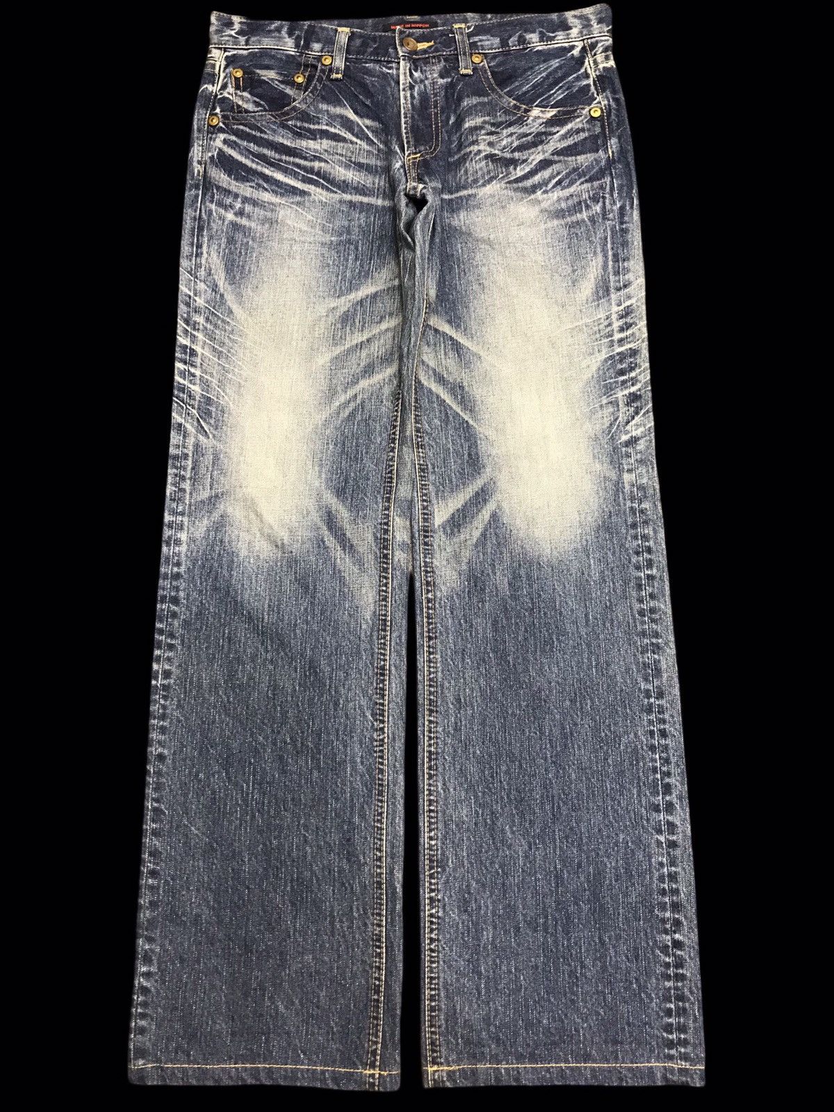 Japanese Brand 💥ARCHIVAL💥VINTAGE ET JAPAN CRAZY FADES RELAXED DENIM F392 Size US 32 / EU 48 - 1 Thumbnail