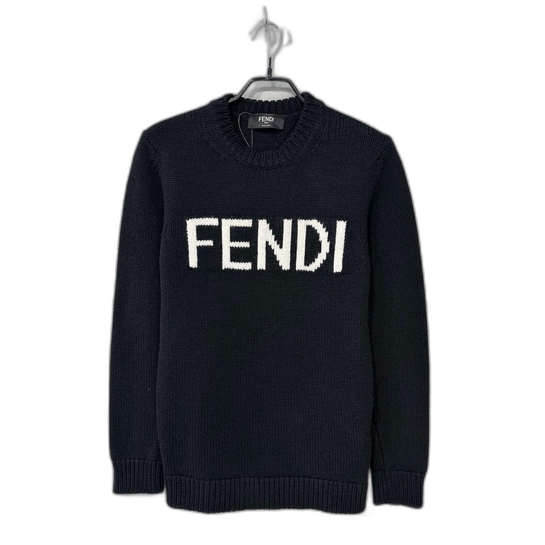 Fendi Fendi Logo Knitted Sweater in Black Size L / US 10 / IT 46 - 1 Thumbnail
