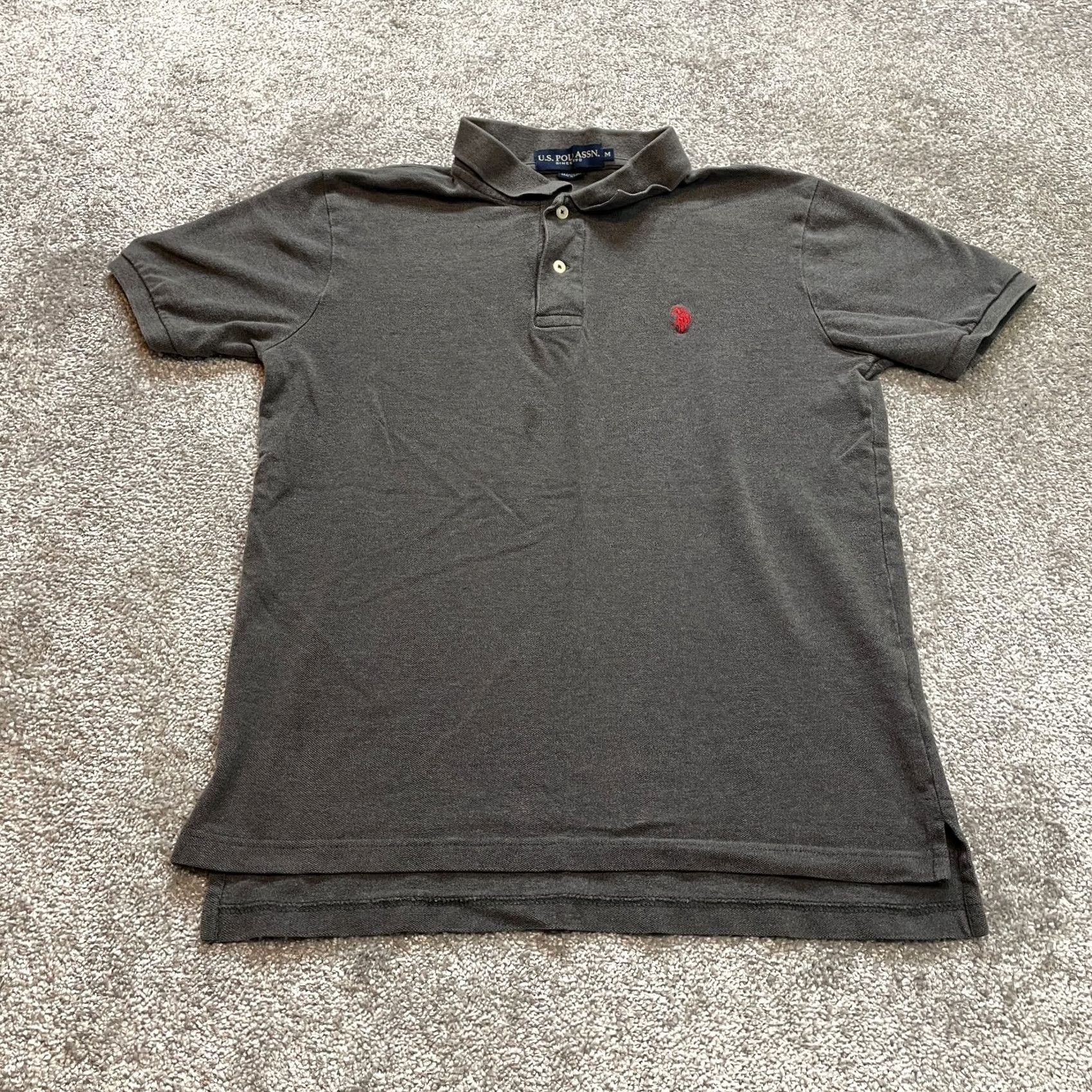 U.S. Polo Assn. VINTAGE US Polo Assn. Polo Shirt Mens Medium Gray Preppy Golf Rugby Collared Cotton Size US M / EU 48-50 / 2 - 2 Thumbnail