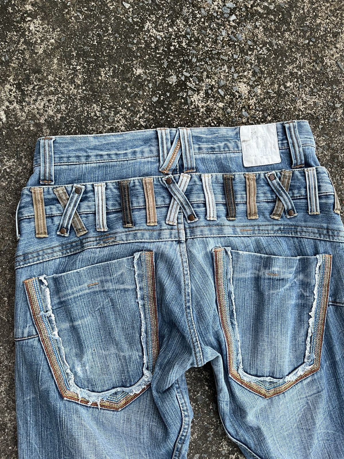 If Six Was Nine Vintage Dominate Handcrafted Double Waist Jeans Rare Design Size US 31 - 6 Thumbnail