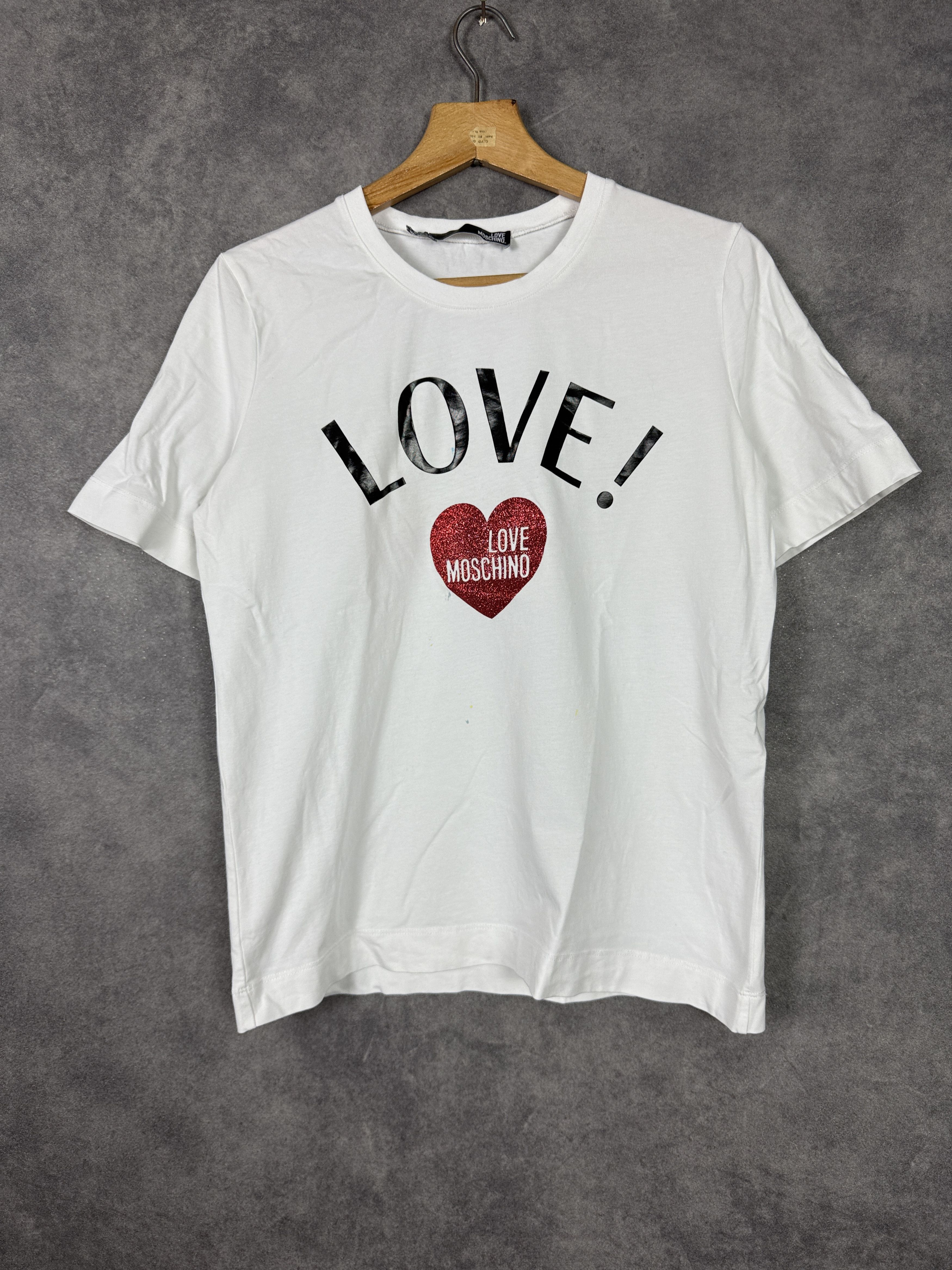 Love Moschino Love Moschino women’s t-shirt Love heart print white cotton Size M / US 6-8 / IT 42-44 - 1 Thumbnail