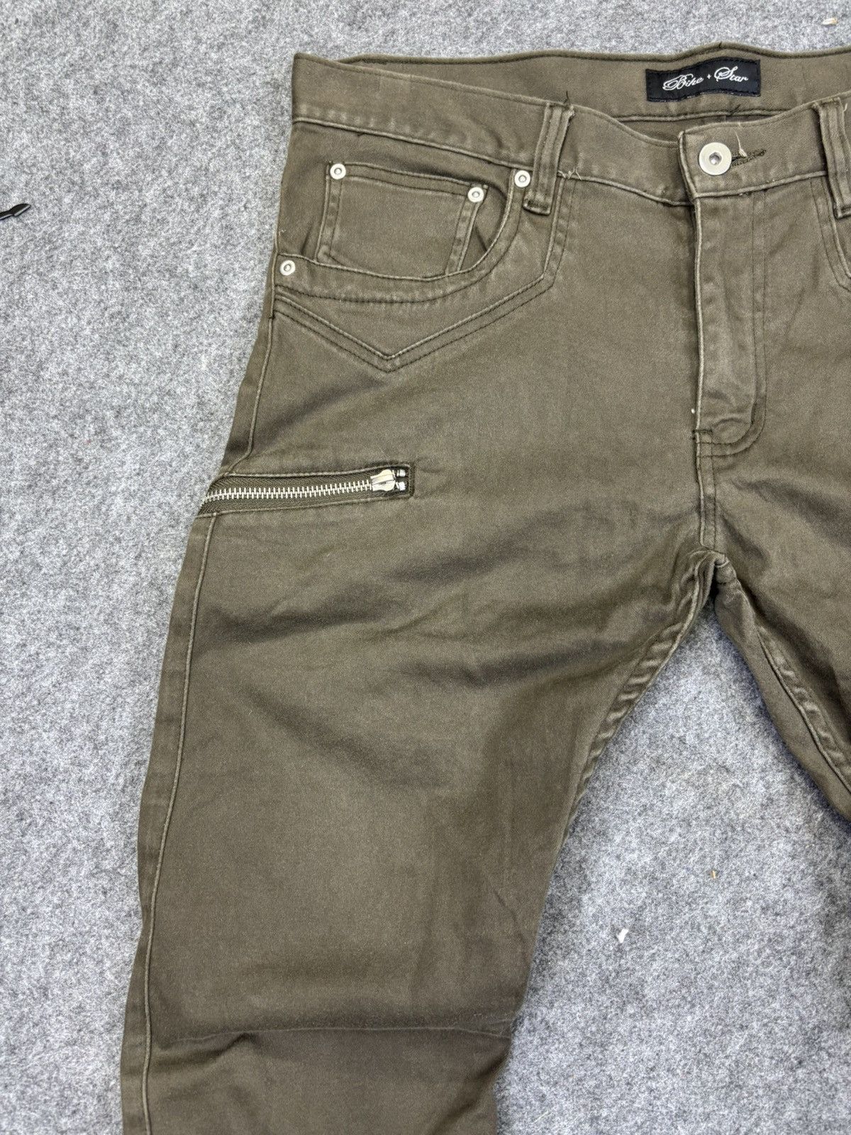Japanese Brand 💥Curved SuperFlare 💥Bike Star Zipper Style Pant F895 Size US 35 - 4 Thumbnail