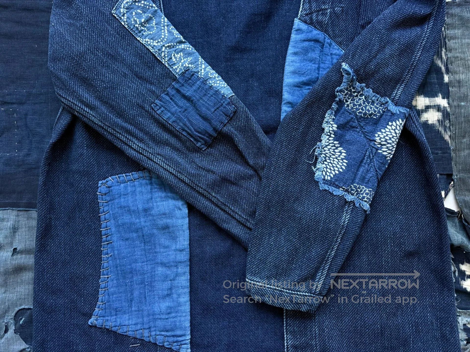 Soulive Soulive Setto Indigo Washed Patchwork Robe. Size US M / EU 48-50 / 2 - 6 Thumbnail