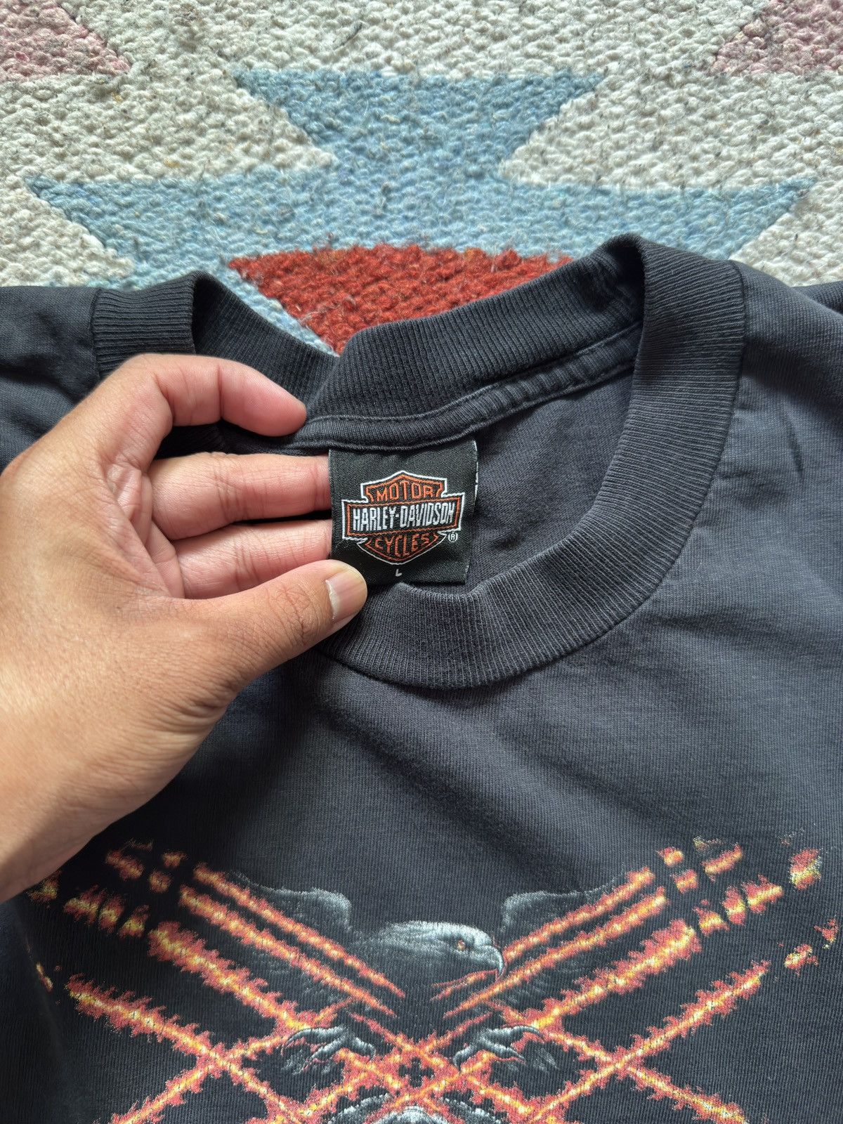 Harley Davidson × Vintage Vintage 2003 Harley Davidson Flame Sleeve Size US L / EU 52-54 / 3 - 5 Thumbnail