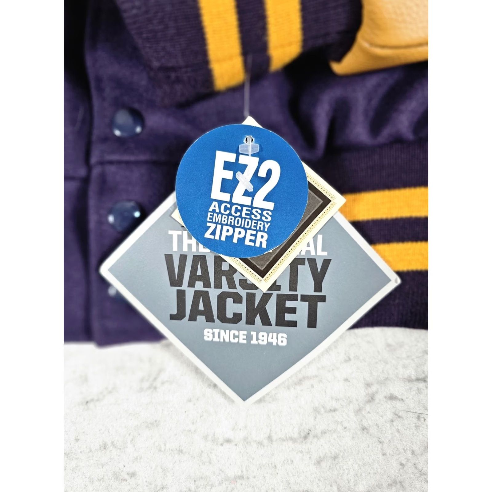Holloway VINTAGE Holloway The Original Varsity Jacket Purple Yellow Wool & Leather Mens Sz S Size US S / EU 44-46 / 1 - 5 Thumbnail