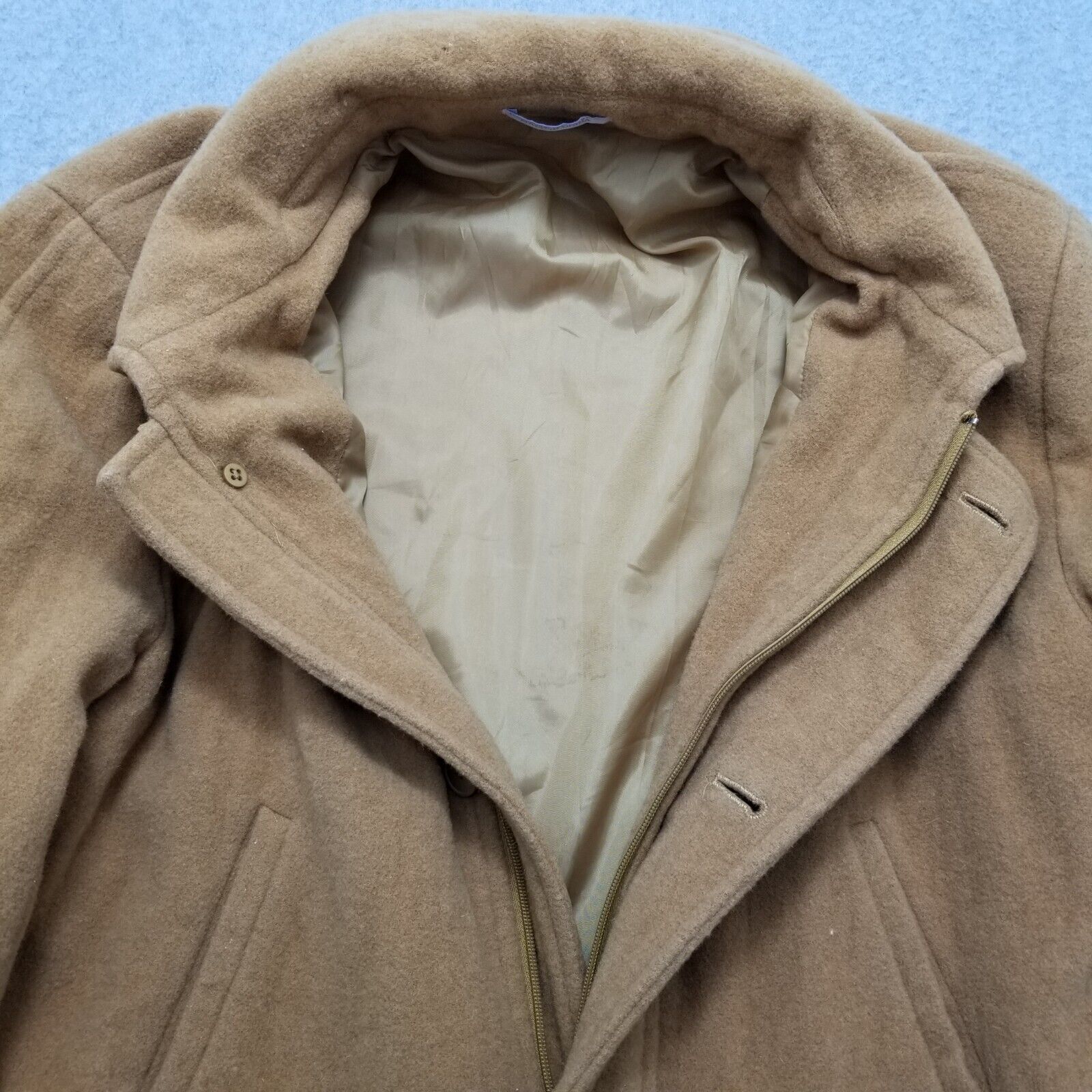 Other Irvine Park Jacket Mens Large 100% Wool Pea Coat Pockets Zip Size US L / EU 52-54 / 3 - 8 Thumbnail