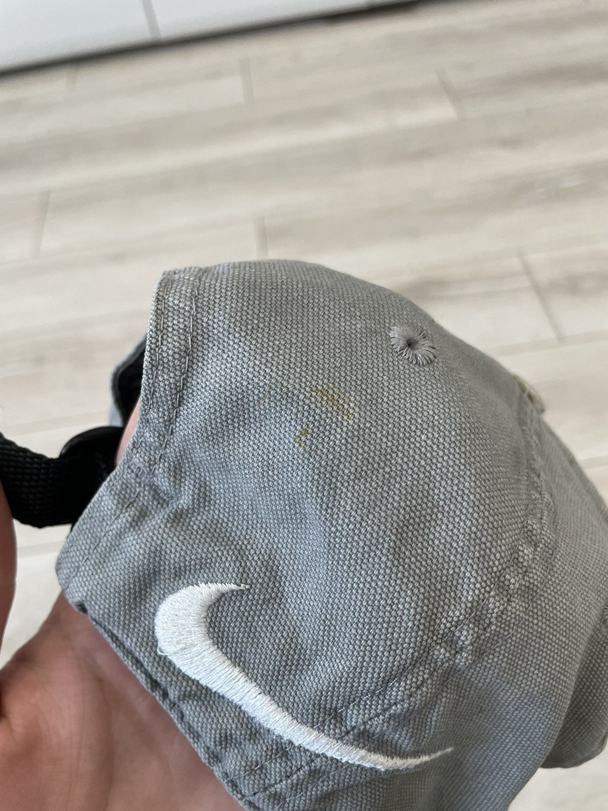 Nike × Vintage Vintage hype streetwear Nike Swoosh logo cap distressed Size ONE SIZE - 10 Thumbnail