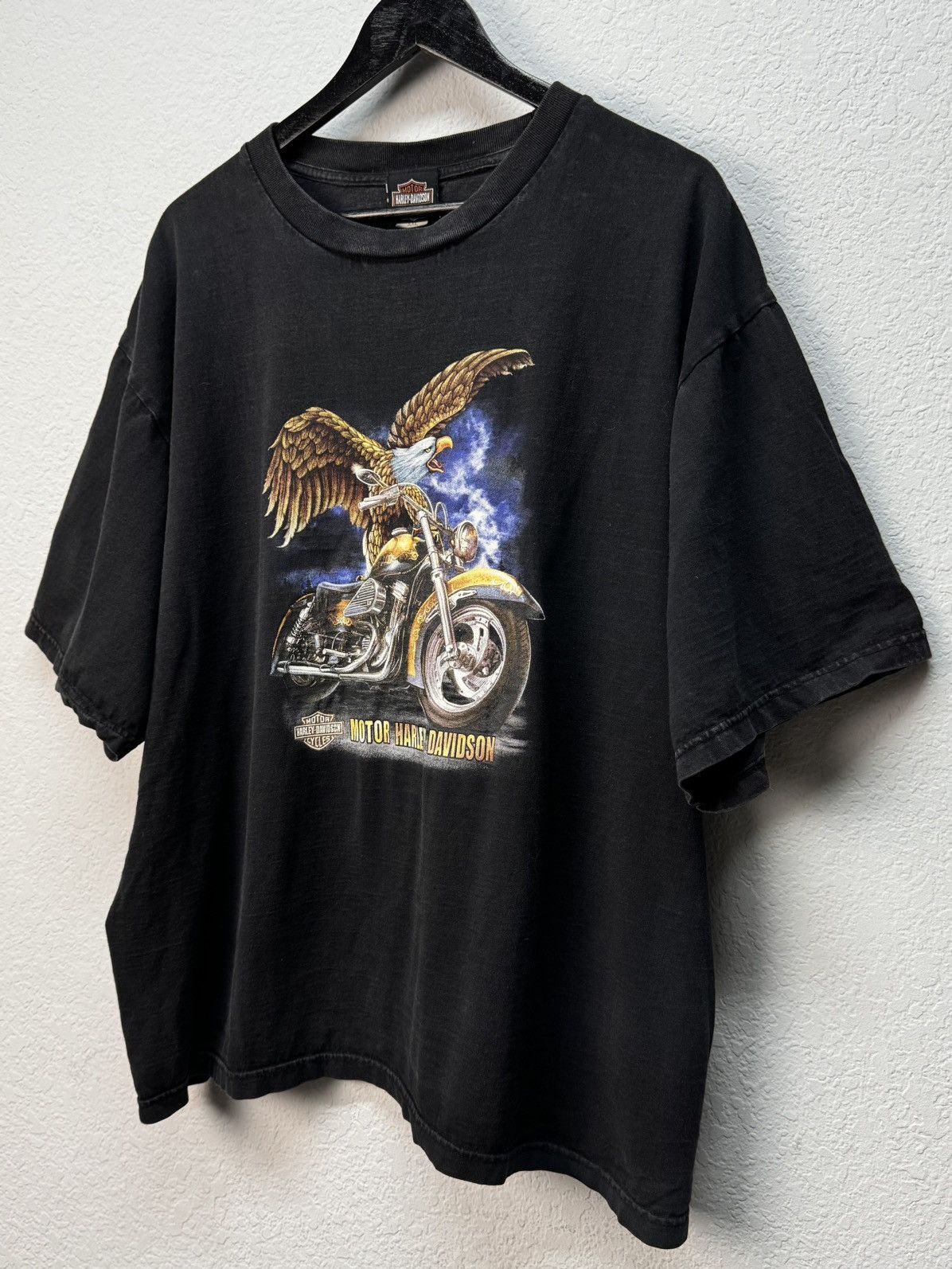 Harley Davidson × Vintage 90s Vintage Harley Davidson Baldwin Park Eagle T-Shirt Size US XL / EU 56 / 4 - 5 Thumbnail