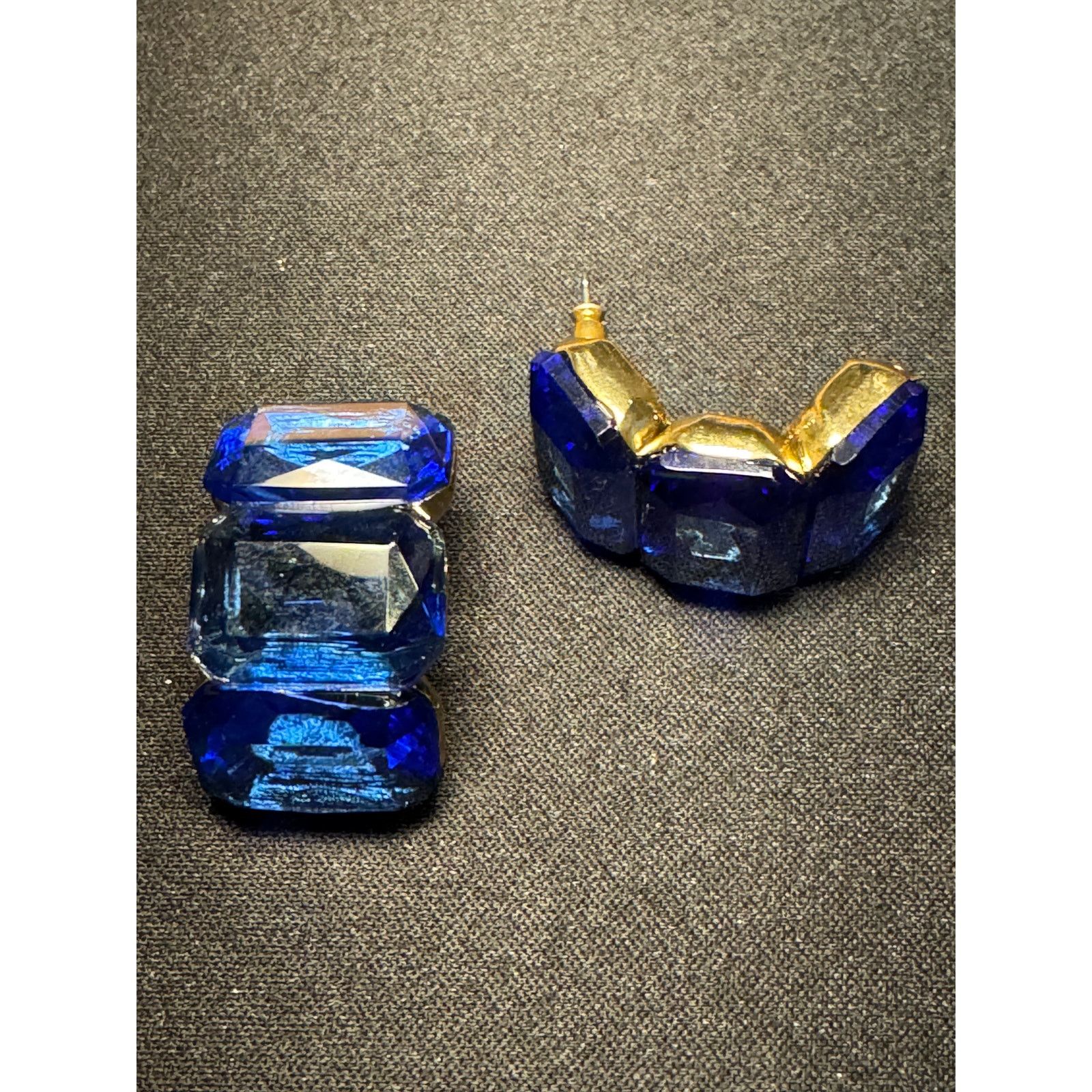 Oscar De La Renta Oscar De La Renta Deep Blue Half Hoop Earrings Size ONE SIZE - 2 Thumbnail