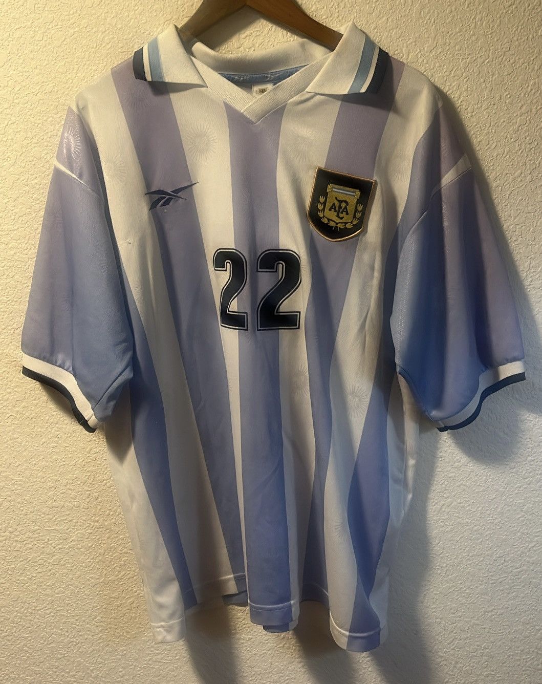 Reebok Argentina 1999 Home Riquelme #22 Reebok XL Original Vintage Size US XL / EU 56 / 4 - 1 Thumbnail