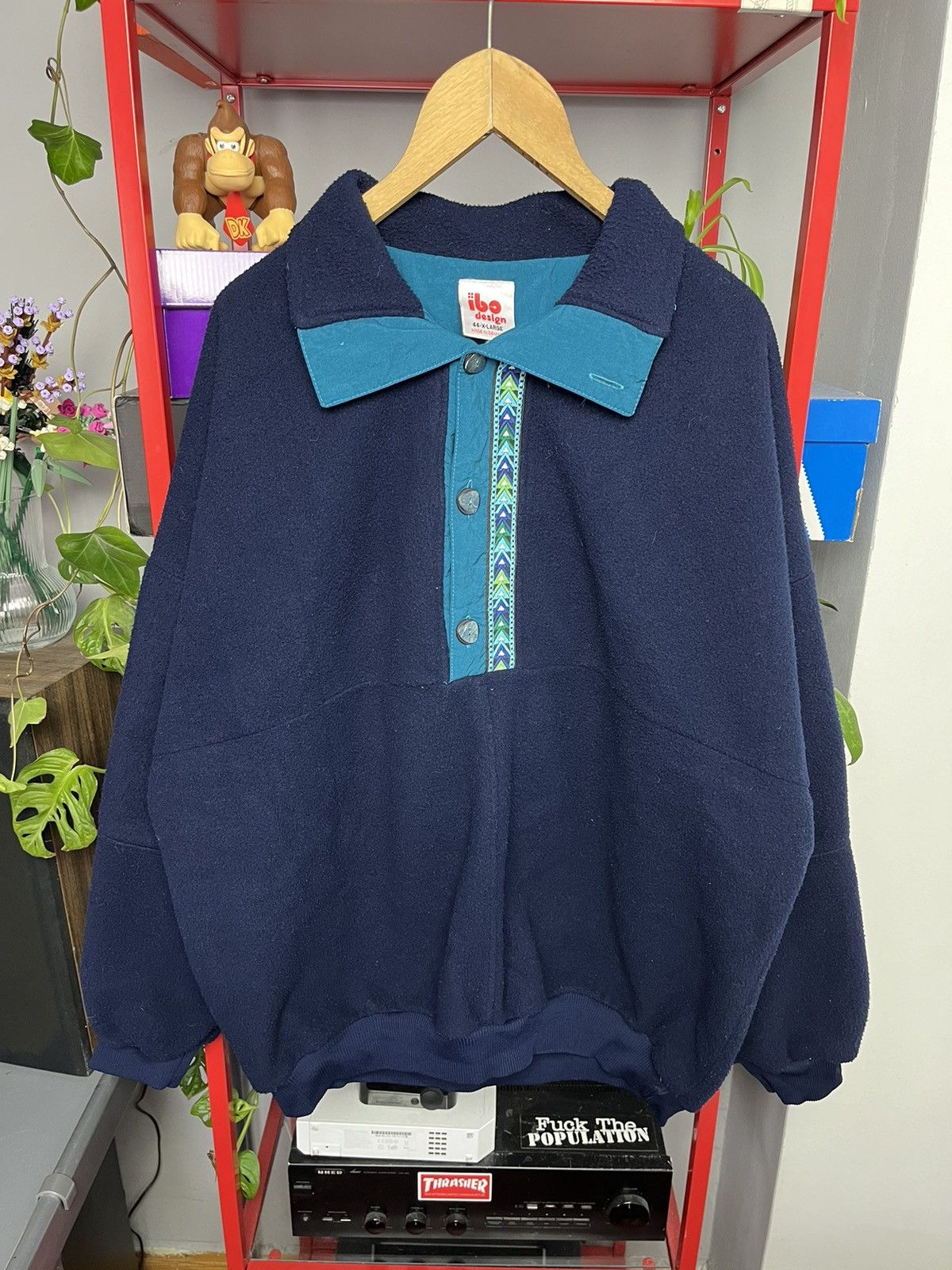 Japanese Brand × Vintage Vintage 80s fleece jacket danish design synchilla style Size US XL / EU 56 / 4 - 1 Thumbnail