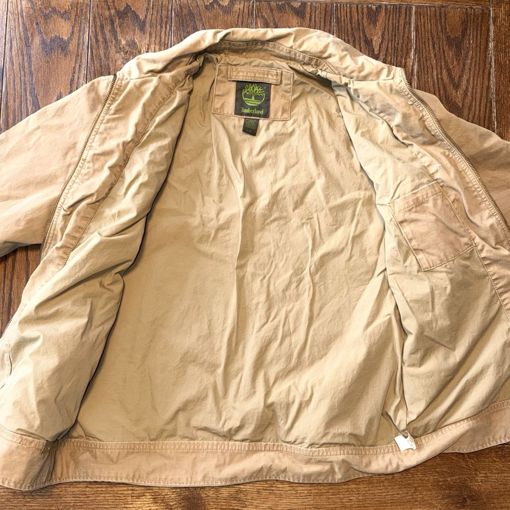 Timberland VINTAGE Timberland Zip Up Work Jacket Canvas Men’s Large Embroidered Logo Mens 90s Beige Size US L / EU 52-54 / 3 - 3 Thumbnail