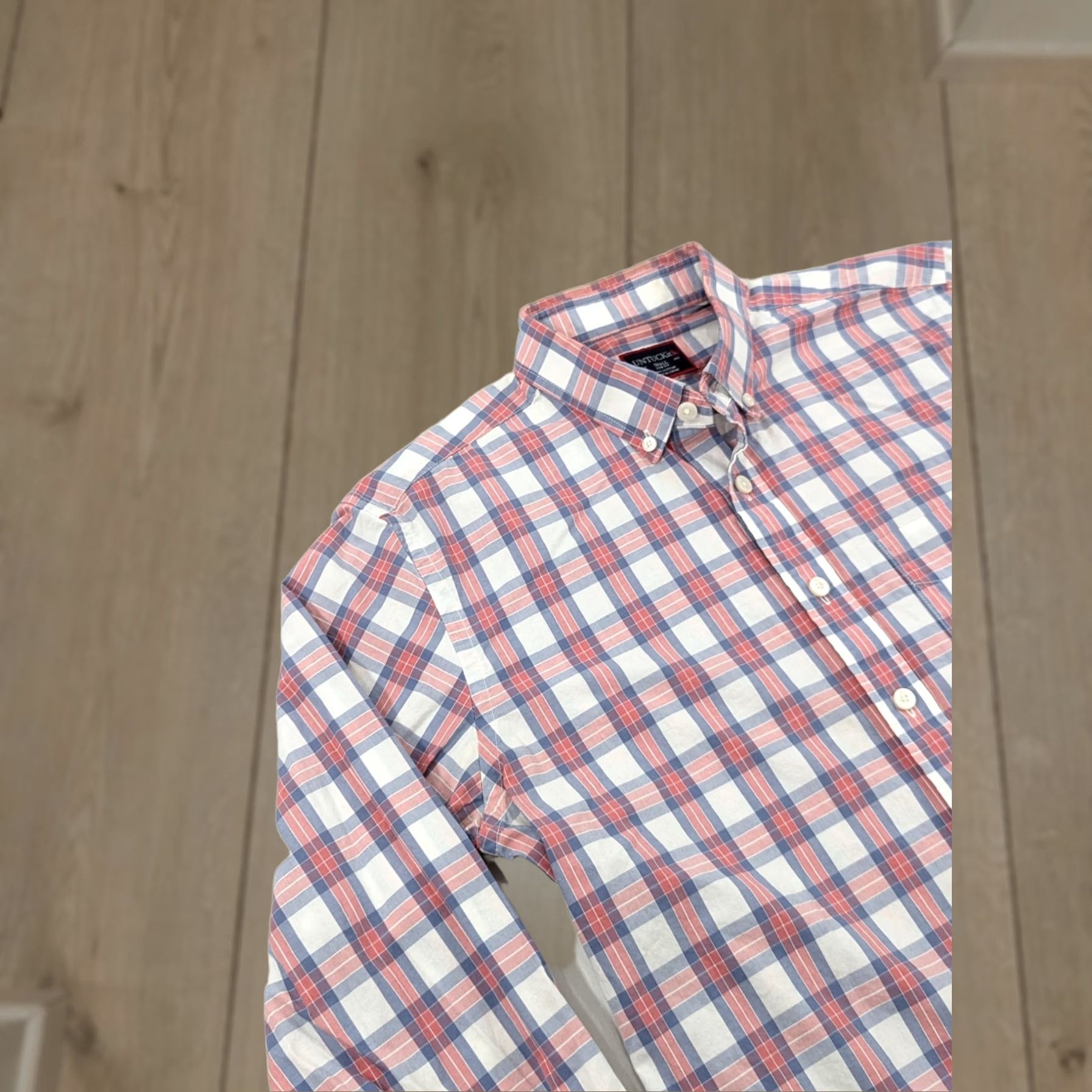 UNTUCKit UNTUCKit Shirt Mens S Red White Button Up Plaid Performance Stretch Slimming All Seasons Casual Long Sleeve Collar Button-Up Vintage: No Size US S / EU 44-46 / 1 - 1 Thumbnail