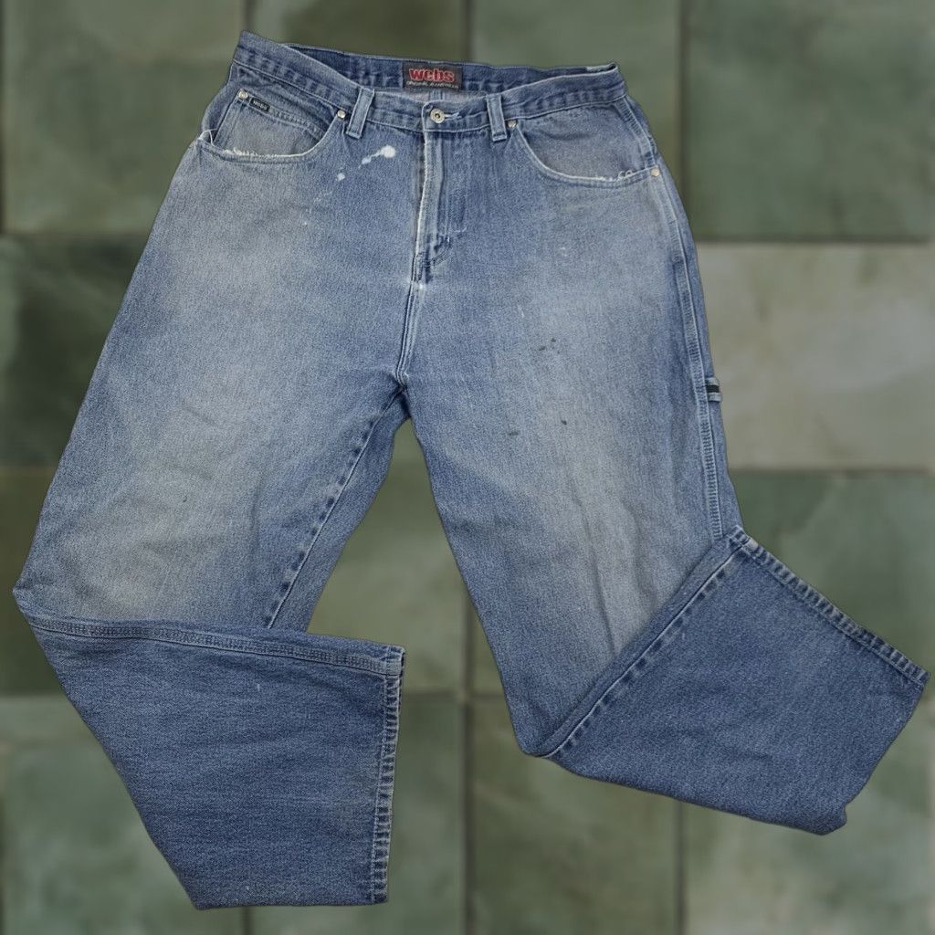 Vintage Webs Baggy Fit Jeans Adult 38x31 Blue Straight Leg Streetwear Grunge Y2K