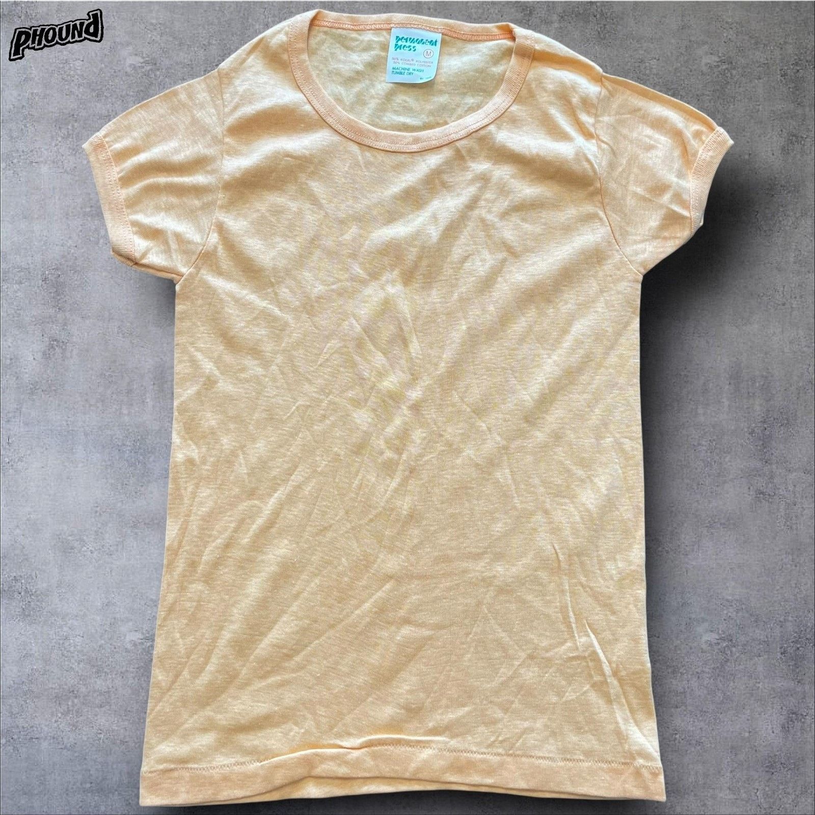 Vintage Permanent Press Shirt Womens M Peach Orange Soft Crewneck Size M / US 6-8 / IT 42-44 - 1 Thumbnail
