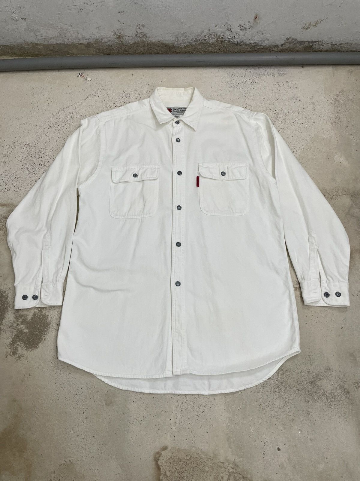 Lucky Brand × Vintage Vintage Rare Denim Lucky Strike Oversize Button Up Size US L / EU 52-54 / 3 - 3 Thumbnail