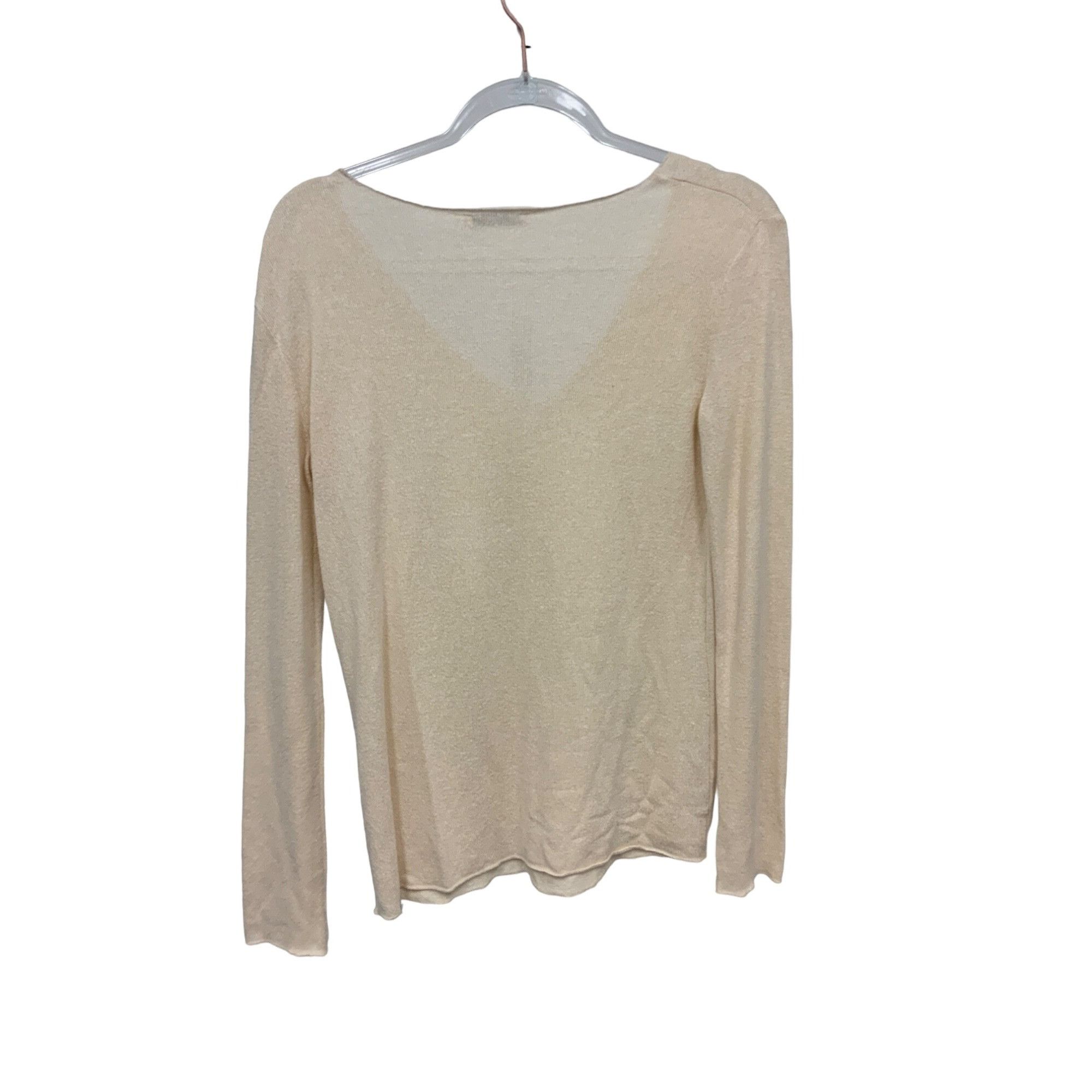 Zara Zara Lightweight Natural Knit V-Neck Sweater Top Size S / US 4 / IT 40 - 2 Thumbnail