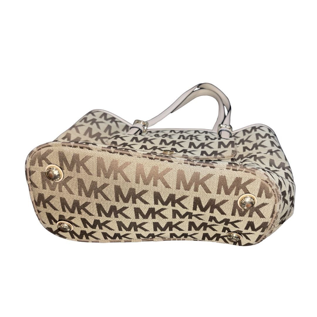 Michael Kors Jet Set Medium Logo Pocket Tote Bag Brown & Tan Handbag Size ONE SIZE - 3 Thumbnail