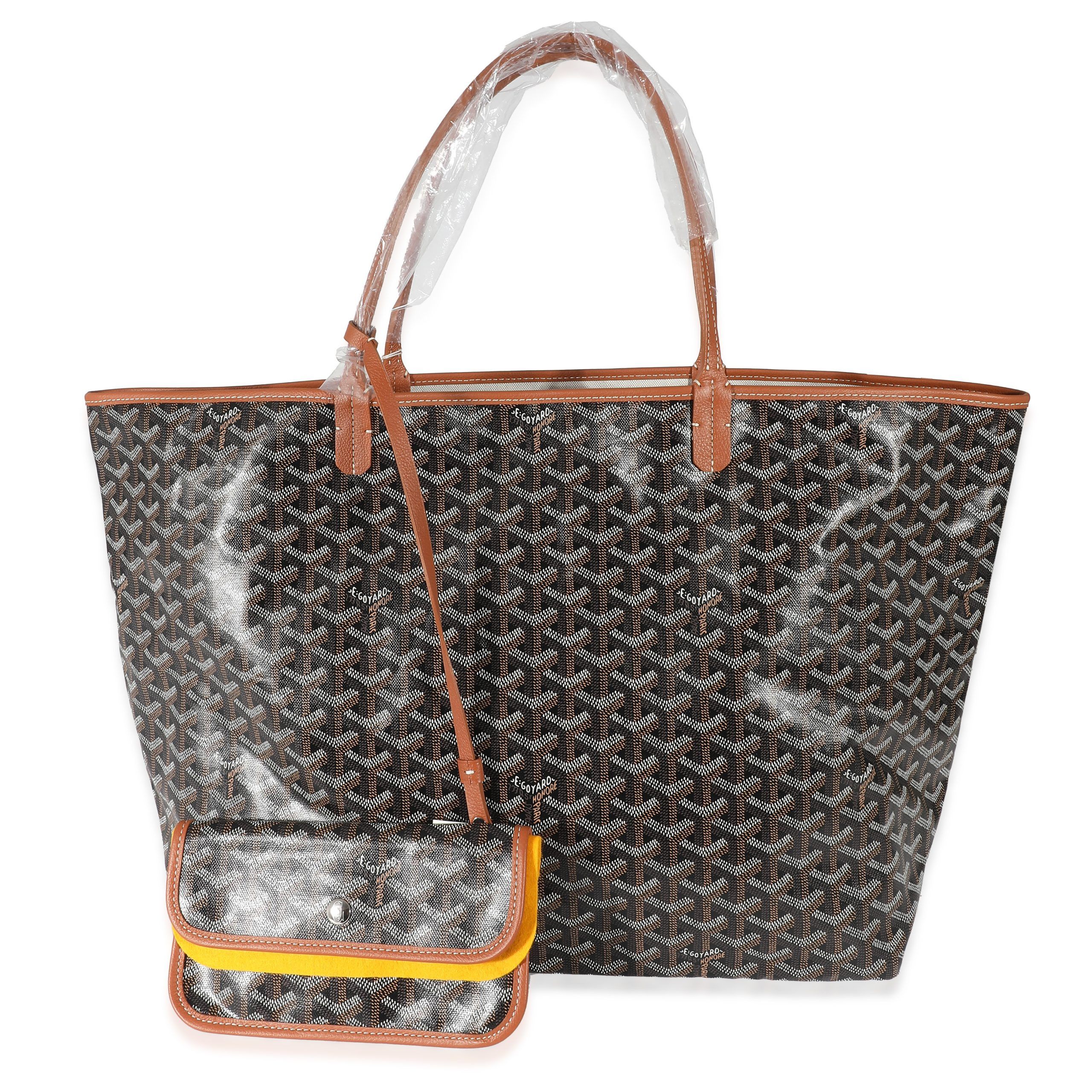 Goyard Black Gold Goyardine Canvas Saint Louis GM