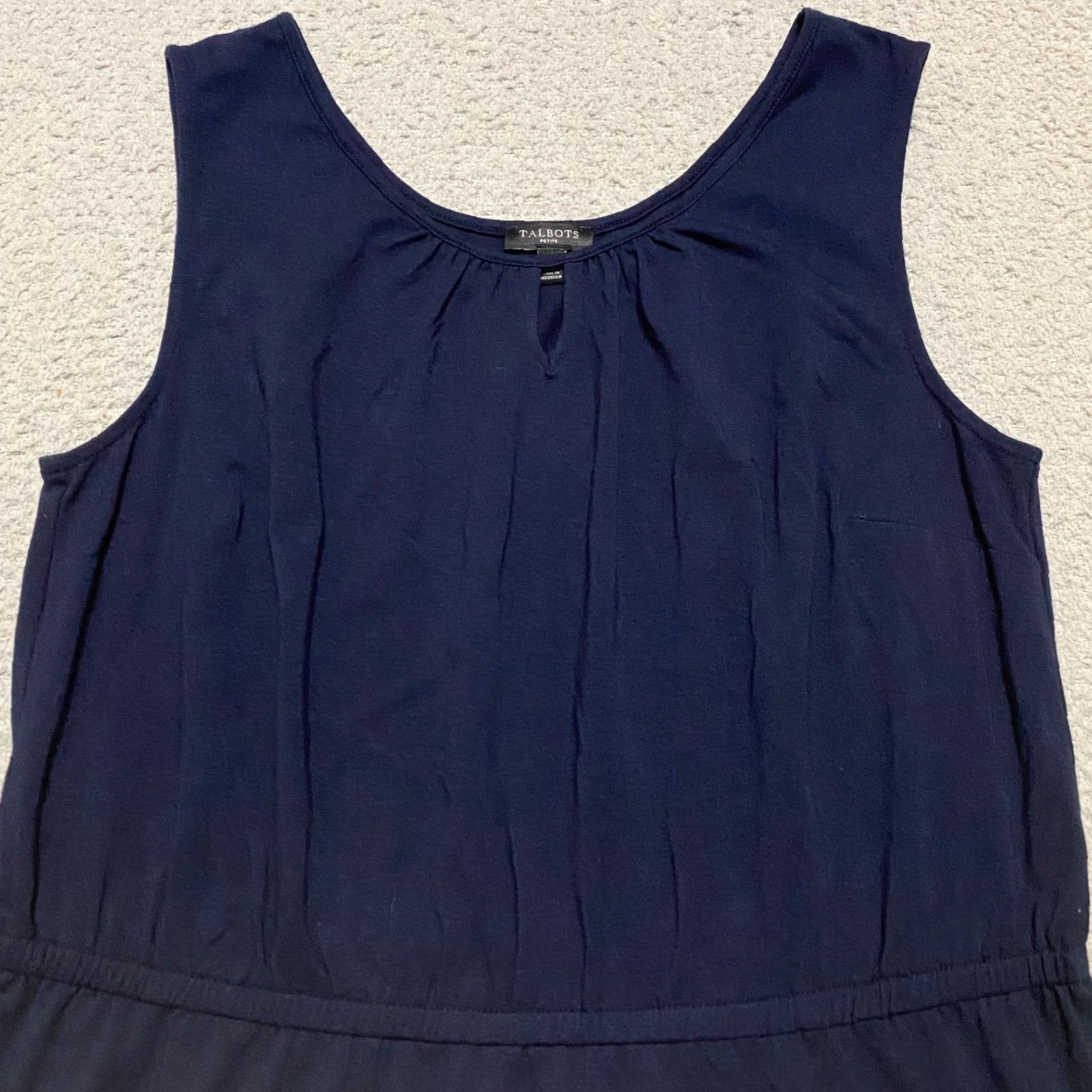Talbots Talbots Dress Solid Blue Fit & Flare Sleeveless A-Line Round Neck Kn partial Petite PL Womens Size L / US 10 / IT 46 - 7 Thumbnail