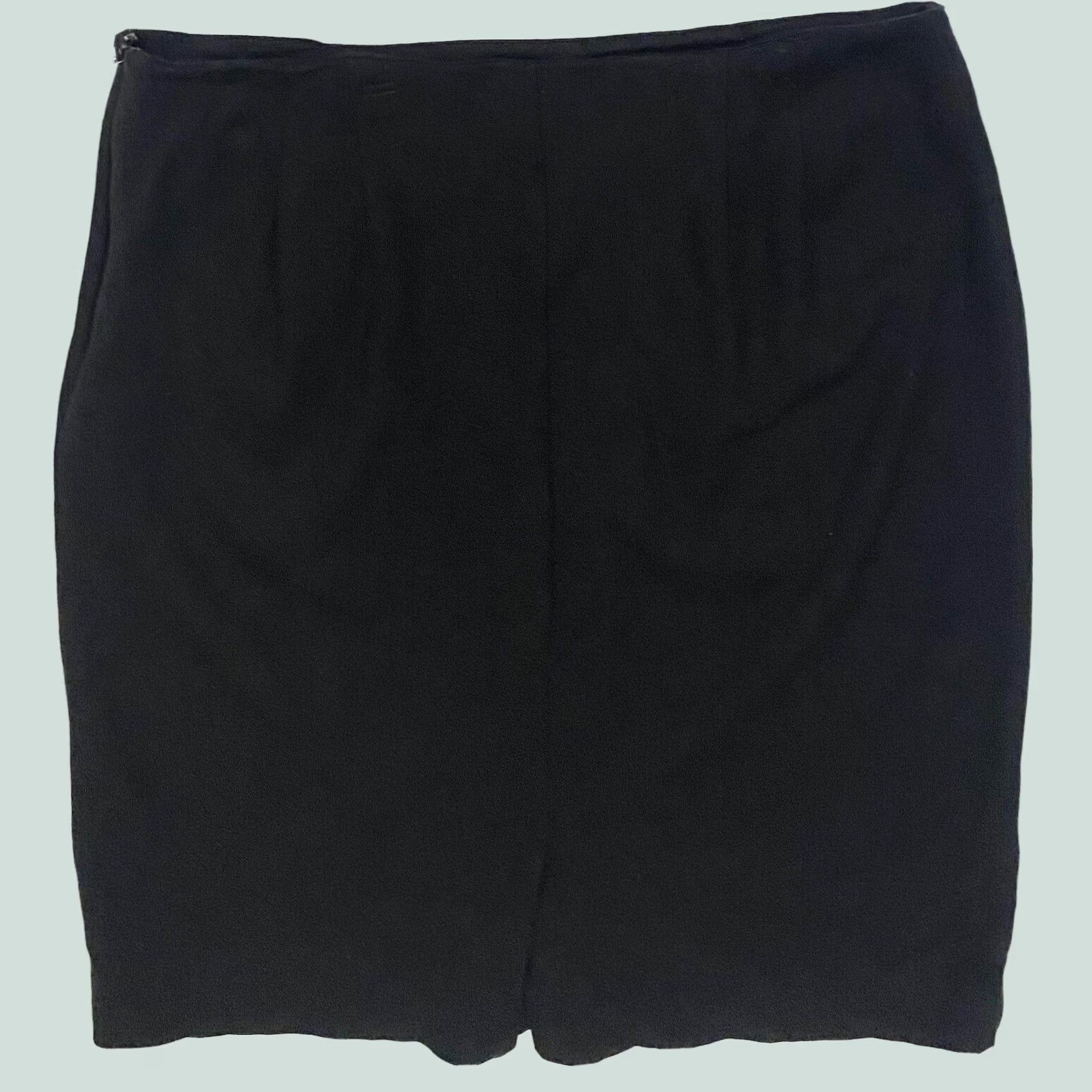 Vintage Chico's Black Pencil Skirt Side Zip Straight Rayon Nylon Stretch Sz Medium (1.5) Womens Skirt Knee-Length Classic 90s Theme Size 32" / US 10 / IT 46 - 1 Thumbnail