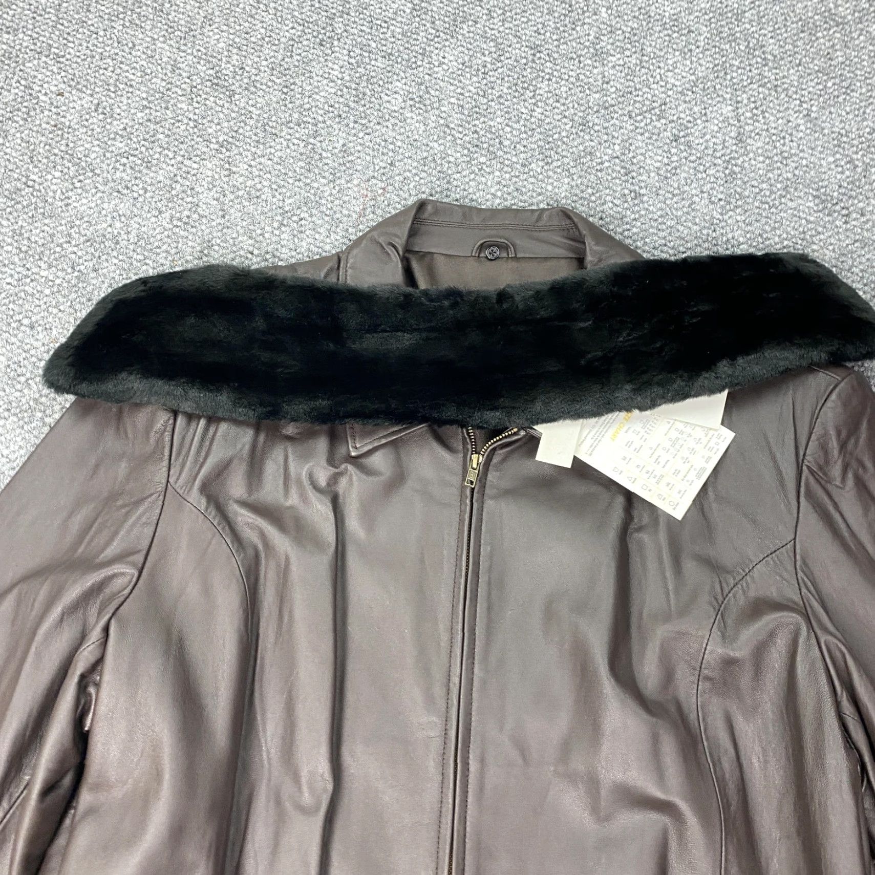 Vintage VINTAGE Leather Elements Jacket Womens 2X Brown Leather Zip Front Removable Collar Lined Size XXL / US 16-18 / IT 52-54 - 5 Thumbnail