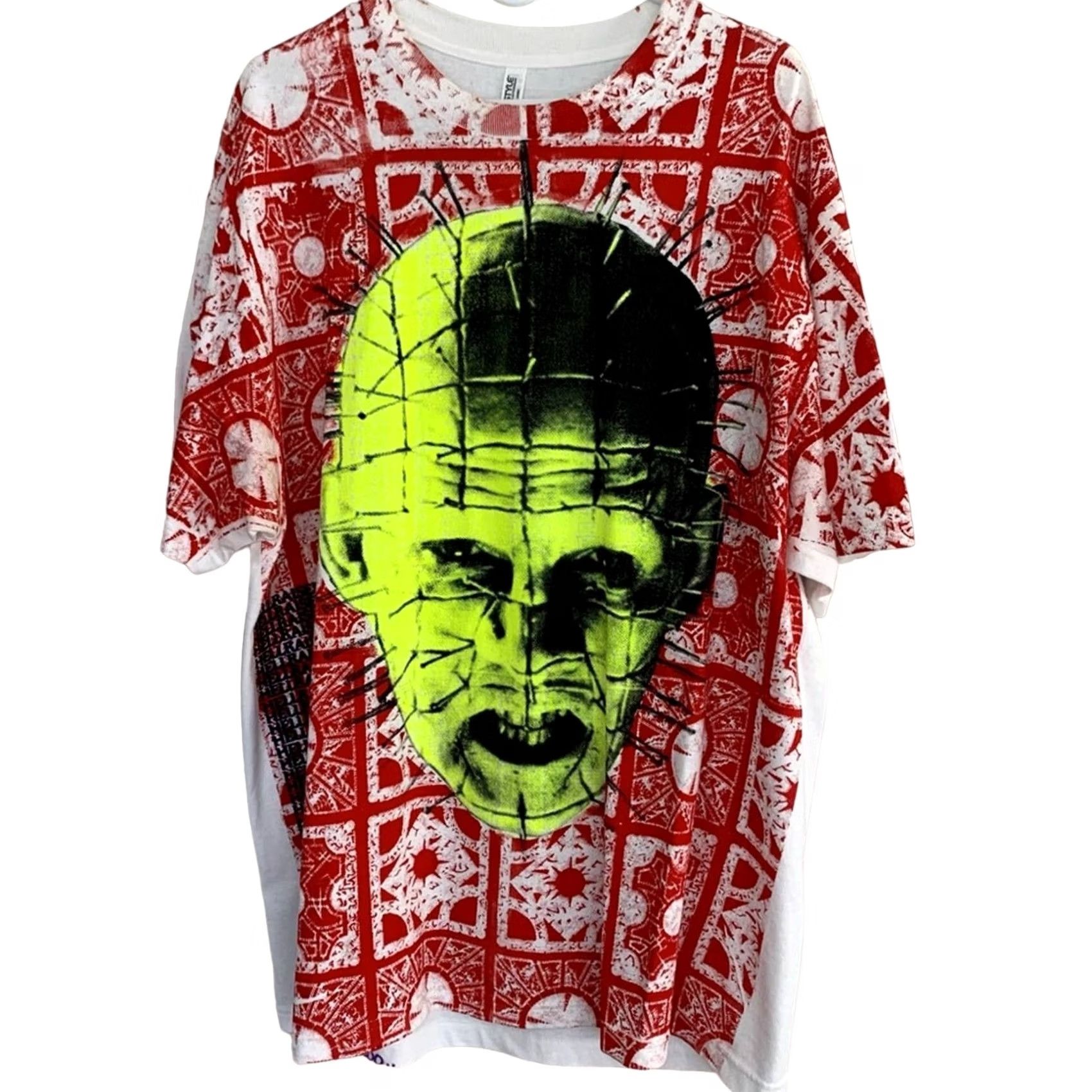 Vintage HELLRAISER PINHEAD GLOW IN DARK ALL OVER PRINT RARE HALLOWEEN SHIRT SIZE XL MENS Size US XL / EU 56 / 4 - 6 Thumbnail