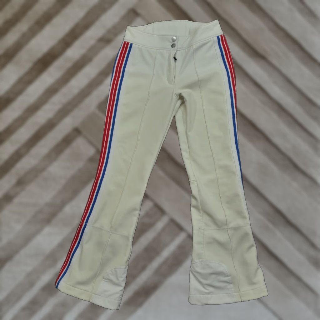 Vintage Toni Sailer Snow Pants Womens 36 White Side Striped Ski Snowboard Luella 28x29 Size 25" / US 0 / IT 36 - 1 Thumbnail