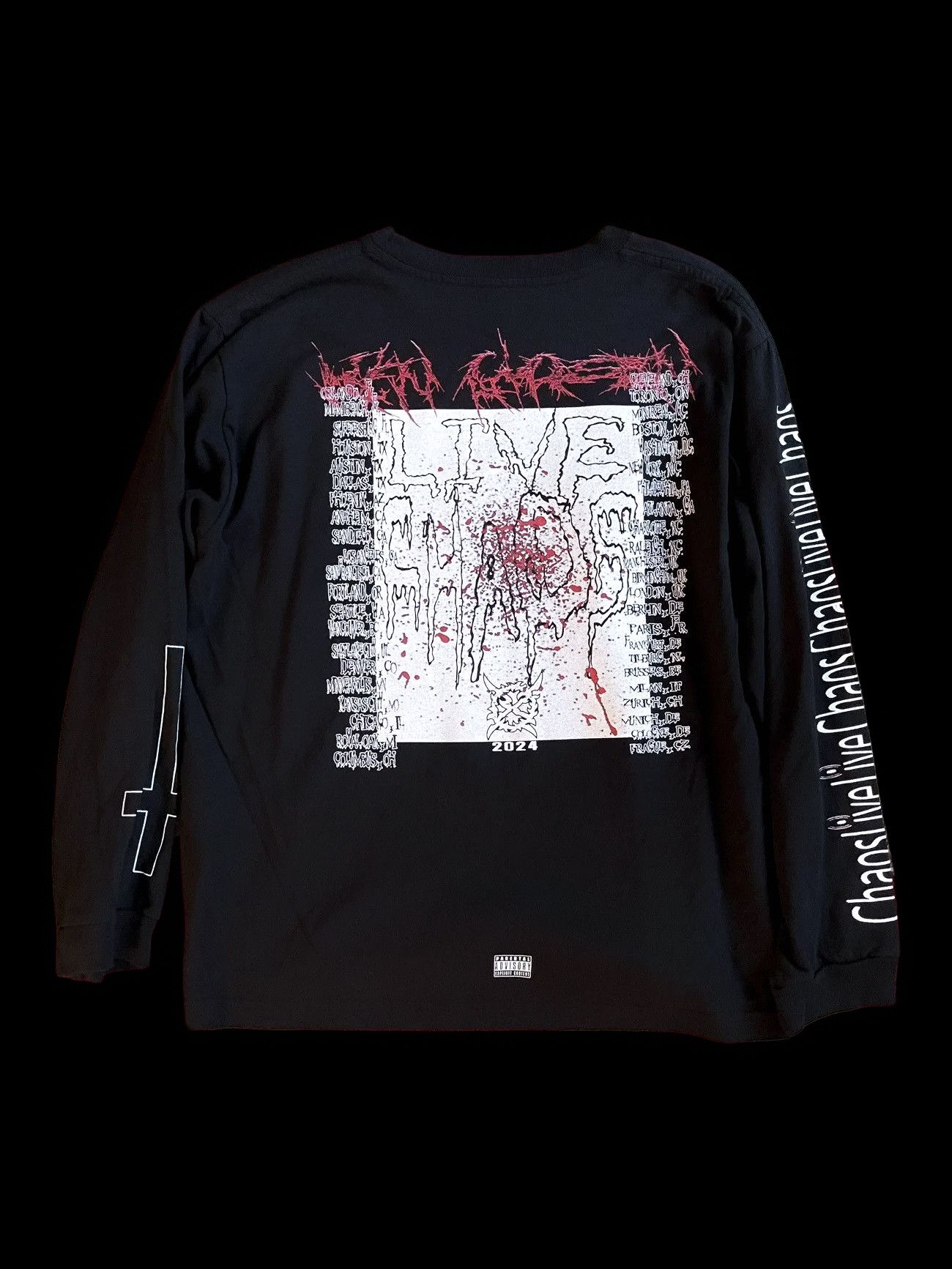 Ken Carson CHAOS TOUR IFUSCARED LONG SLEEVE T-SHIRT Size US M / EU 48-50 / 2 - 2 Thumbnail