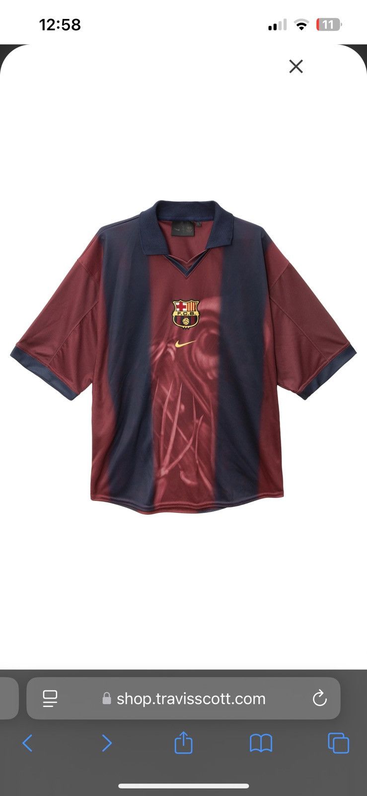 CJ X NIKE X FC BARCELONA RETRO 2000/01 HOME SKELETON JERSEY
