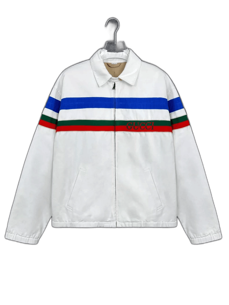 Gucci GUCCI Striped Zipper Casual Jacket for Men Size US L / EU 52-54 / 3 - 1 Thumbnail