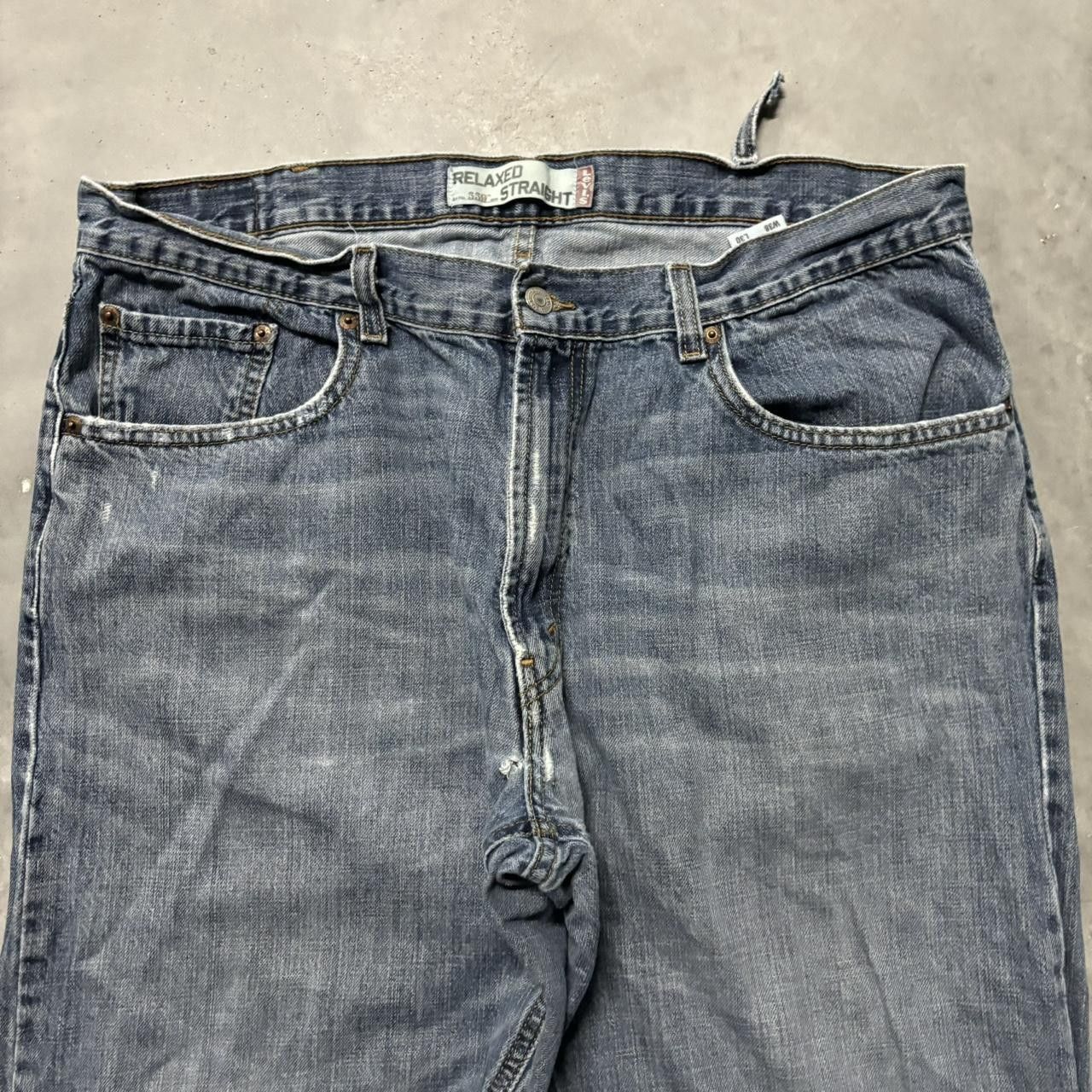Levi's × Vintage Crazy Vintage Y2K/2000s Baggy Grunge Levi’s Faded Dark Wash Skater Denim Jeans! Size US 38 / EU 54 - 5 Thumbnail