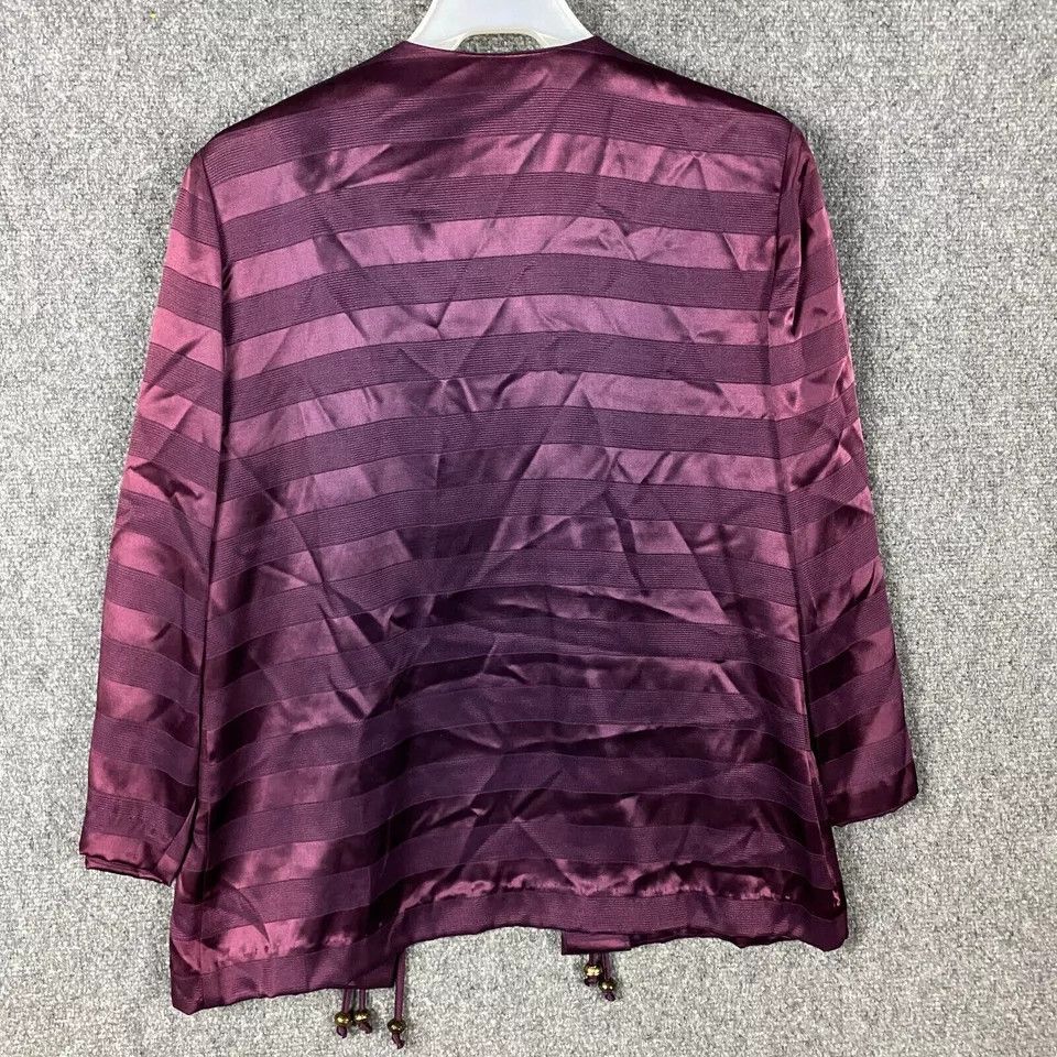 Vintage Vintage Maren Blazer Jacket Women's 12 Purple Acetate Blend Size XL / US 12-14 / IT 48-50 - 7 Thumbnail