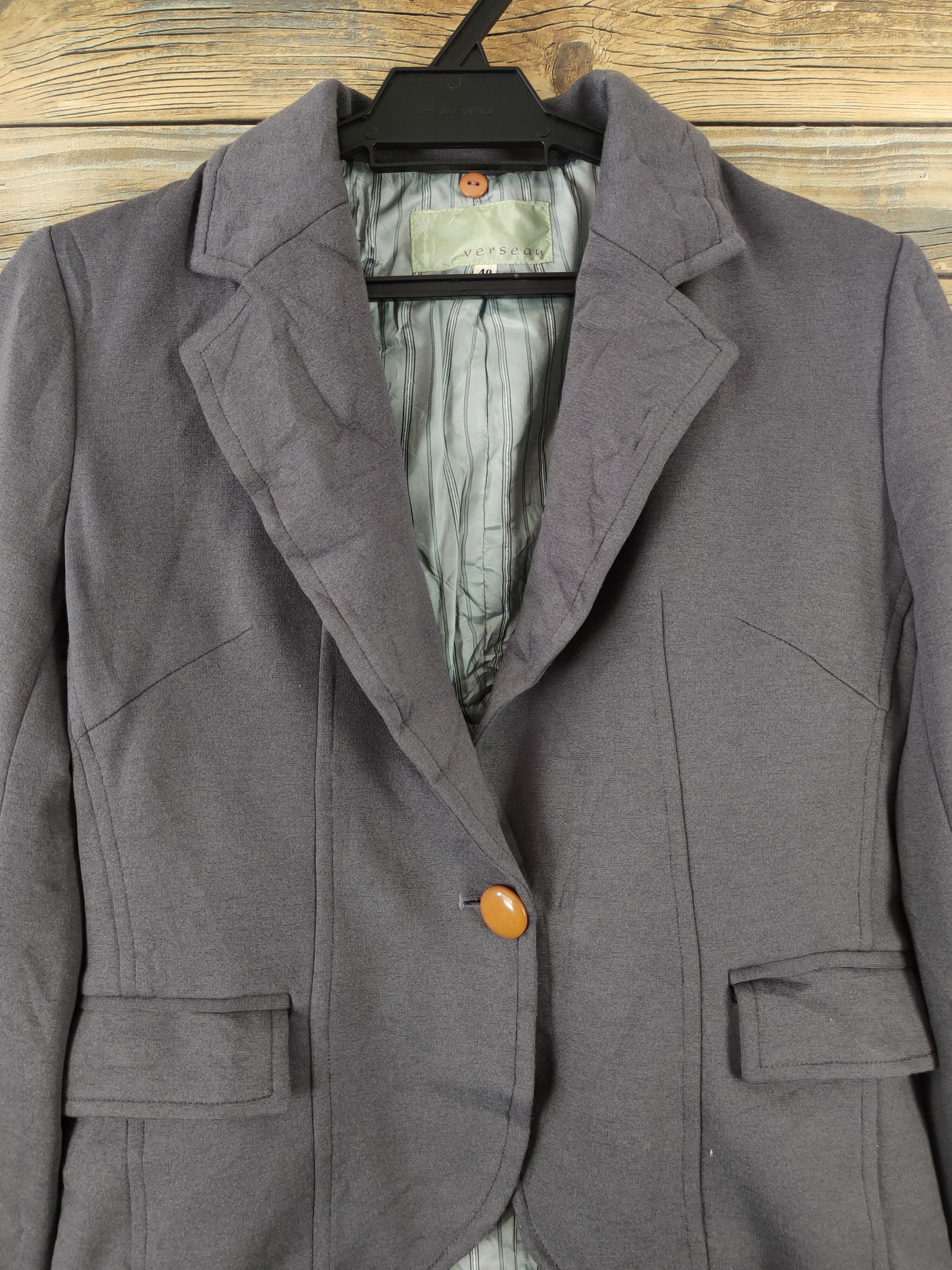 Japanese Brand × Vintage Versean Dark Gray Blazers Size S / US 4 / IT 40 - 2 Thumbnail