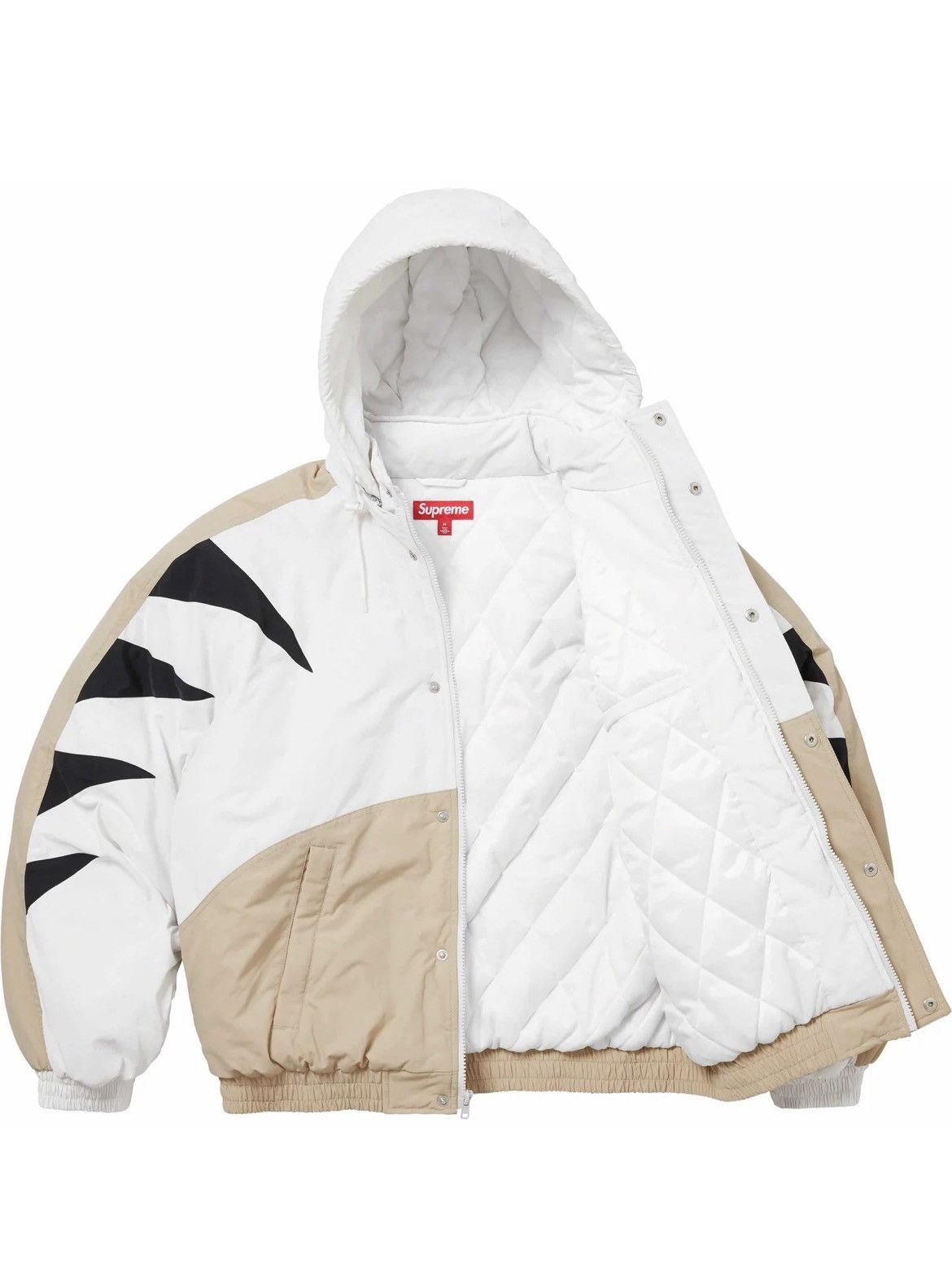 Supreme Supreme WildCat Sideline Puffer Jacket White Grey FW23